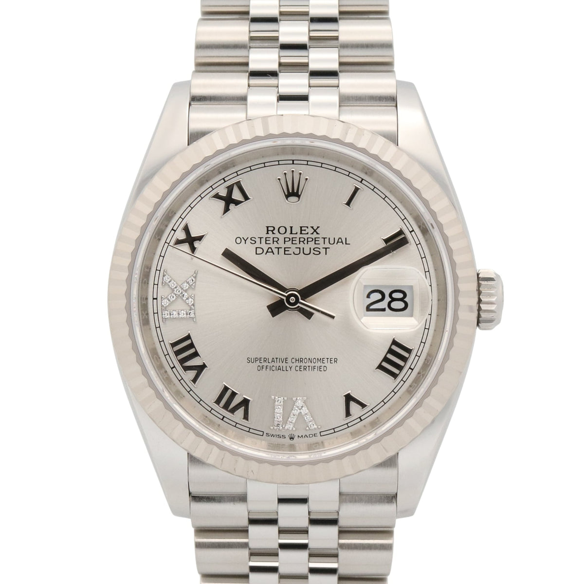 Rolex Datejust VI IX Diamond 126234 Silver Dial 36mm Watch