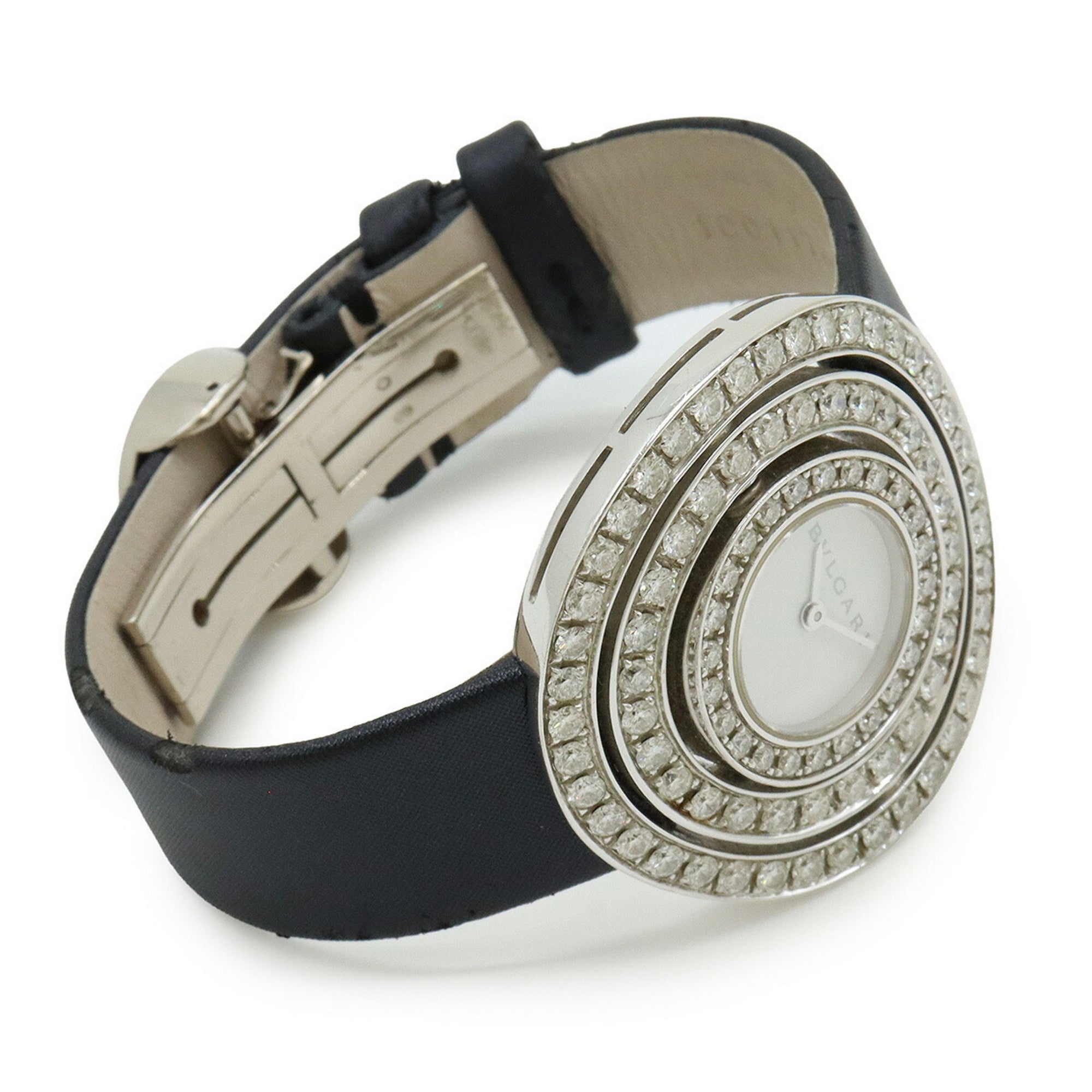 BVLGARI Astrale Cerchi Damen-Quarzuhr Weiß Zifferblatt und Diamantlünette AEW36G