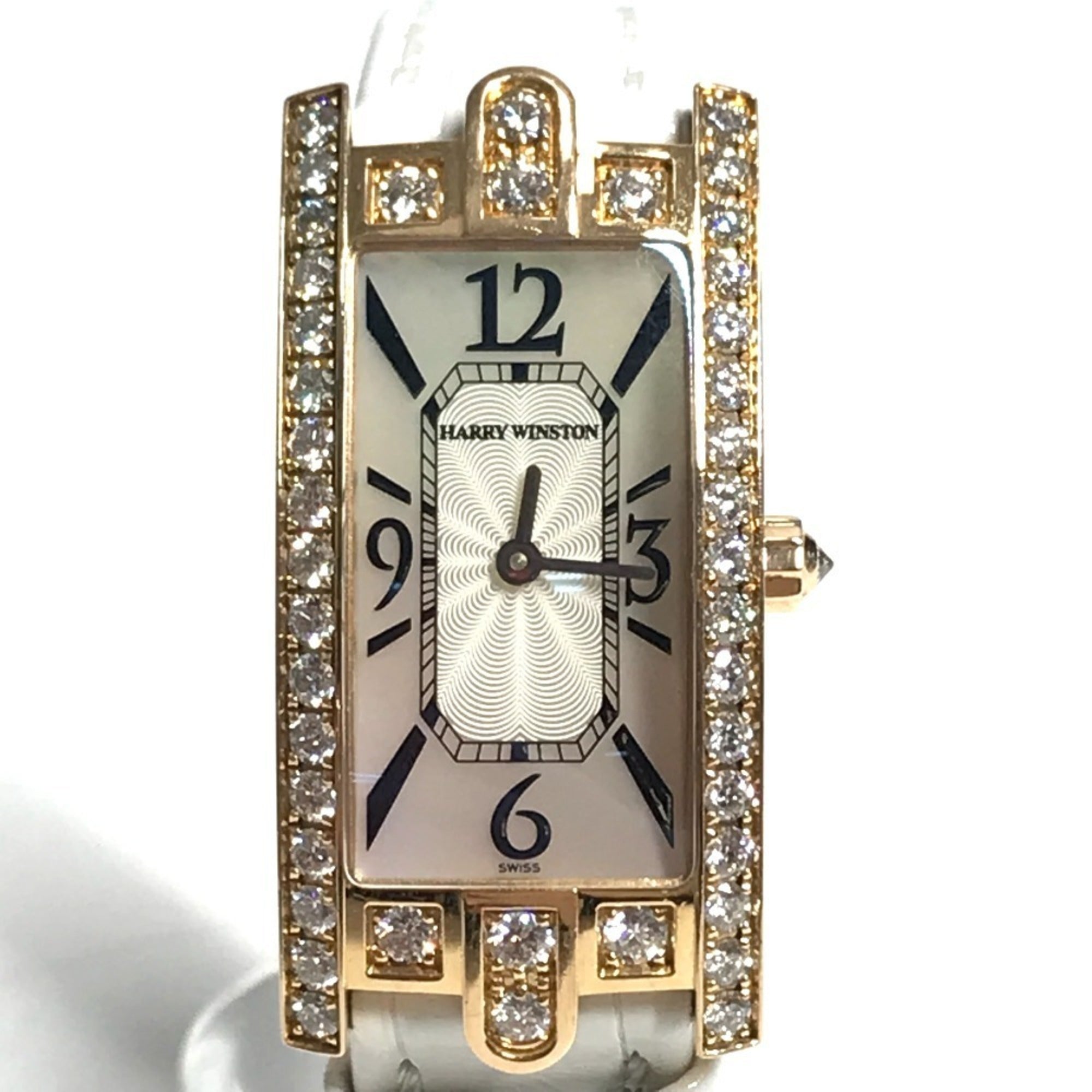 HARRY WINSTON 330 LQWL.M D3.1 Diamond Bezel Lady Avenue C Women's Watch, 18K Gold, Au750, White