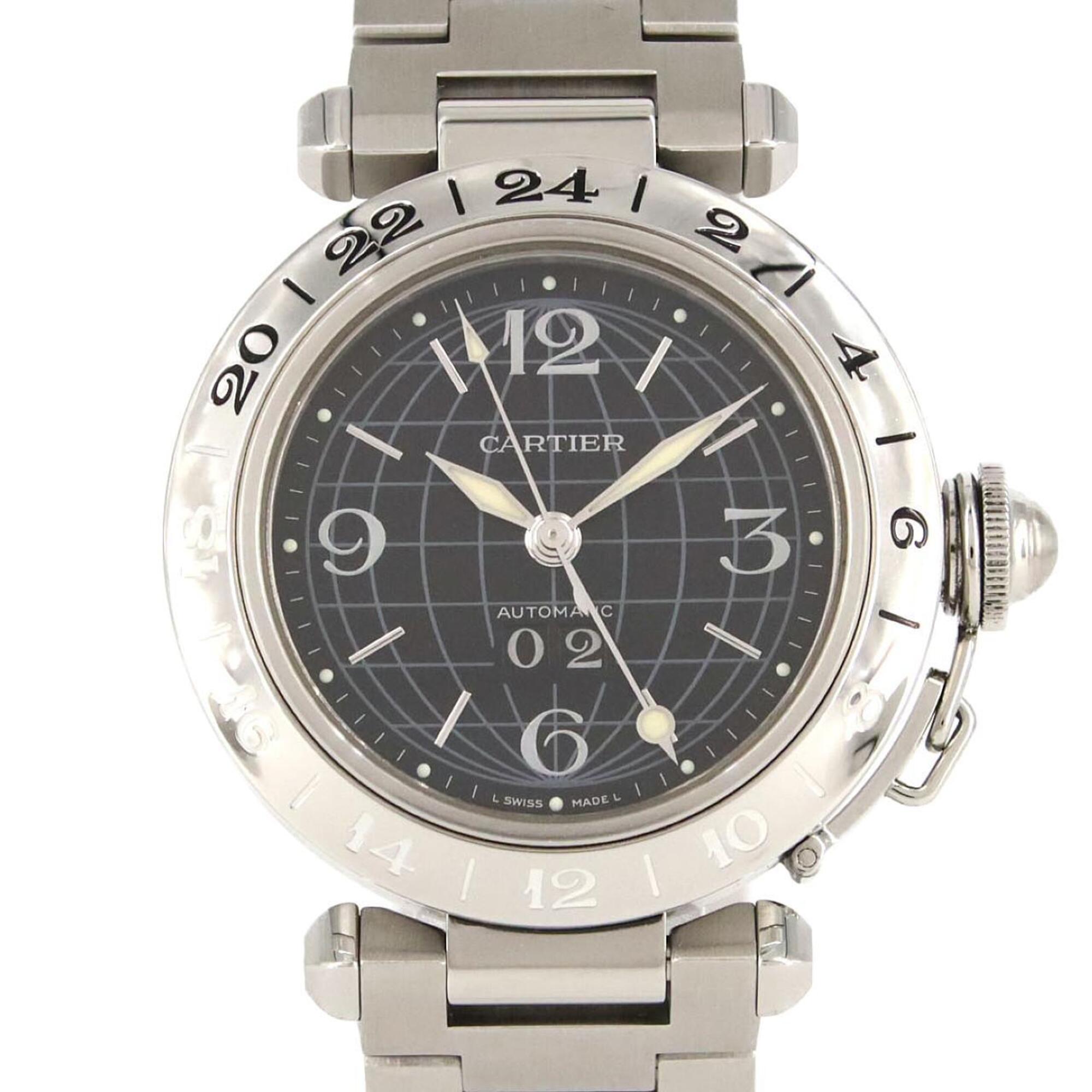 Cartier Pasha C GMT Grande Date W31049M7 Stainless Steel Automatic Wat