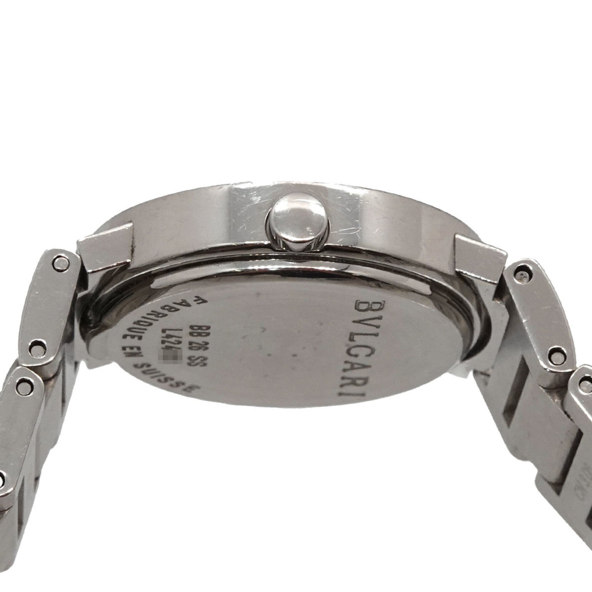 BVLGARI BB26SS dameshorloge met 12 diamanten, zwart, quartz