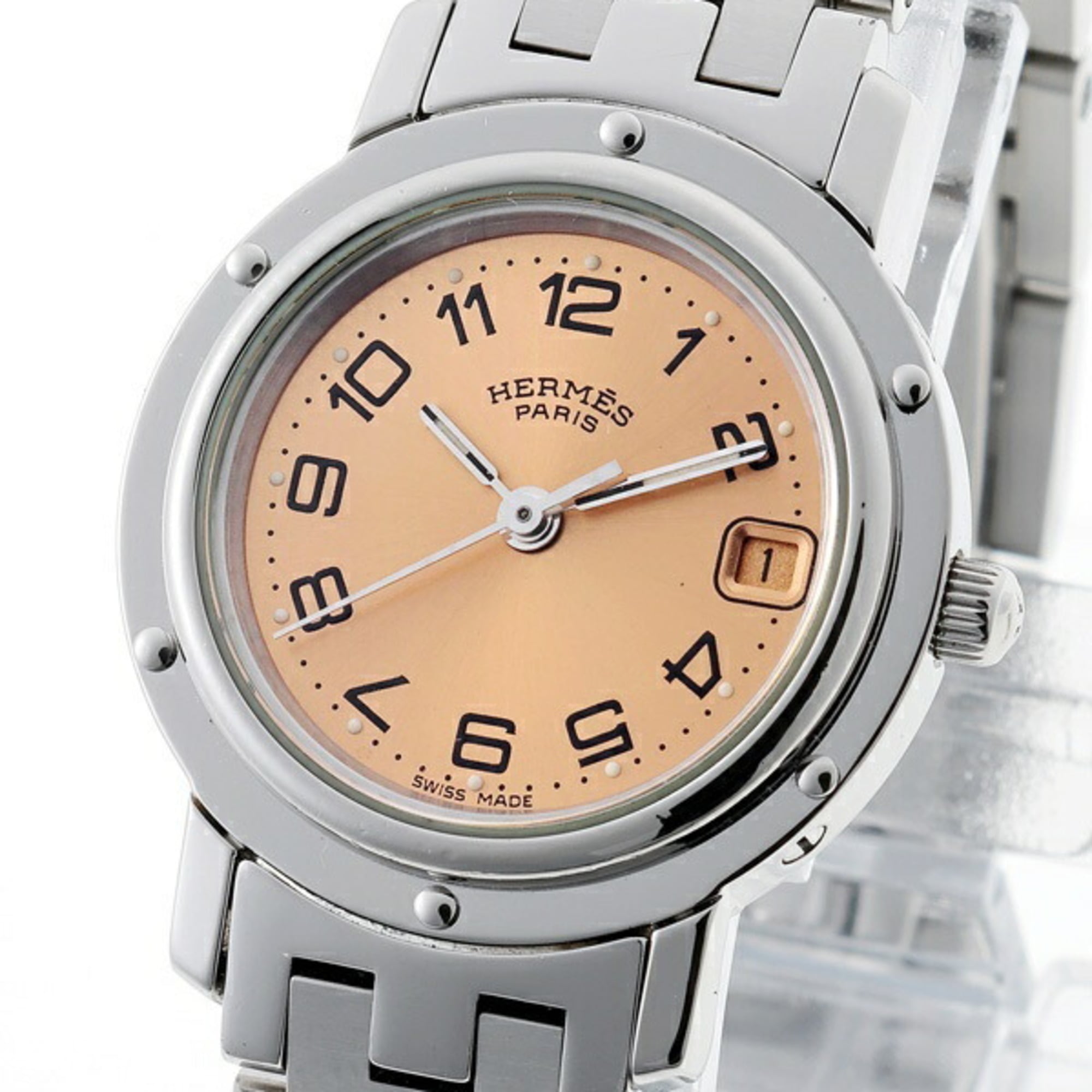Hermes Clipper CL4.210 Pink Dial 24mm Watch