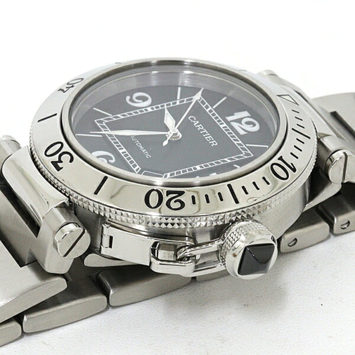Cartier Pasha Seatimer W31077M7 Black Dial 40mm Watch