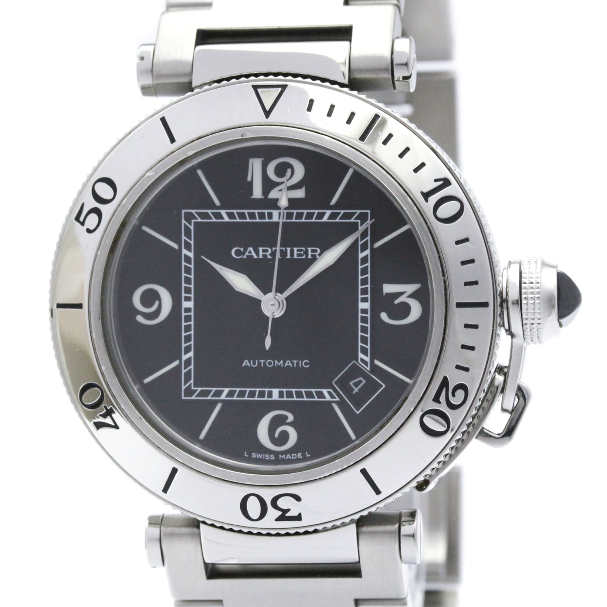 Cartier Pasha Seatimer W31077M7 Black Dial 40mm Watch