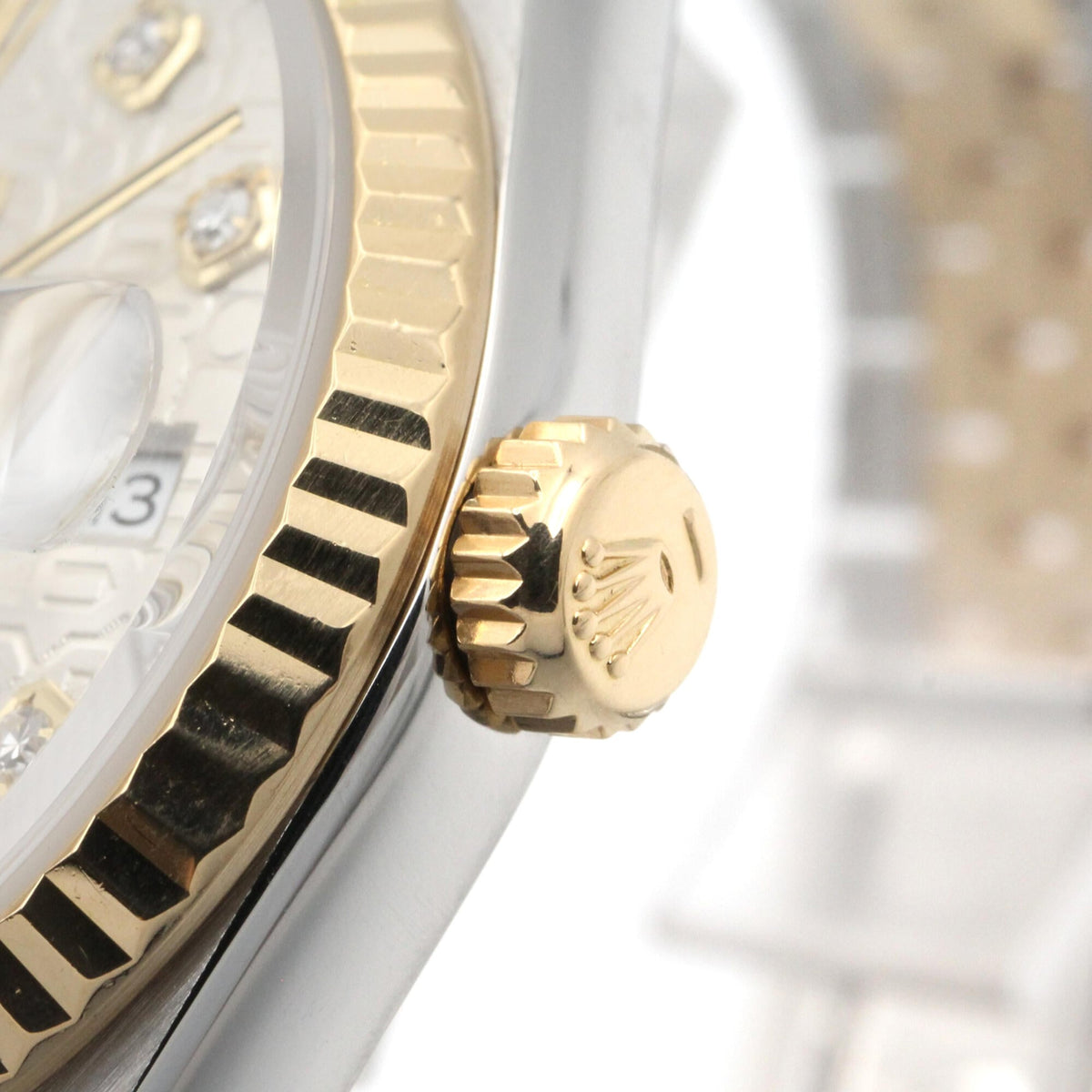 Rolex Datejust 10P Diamond 16233G Silver Dial 35mm Watch