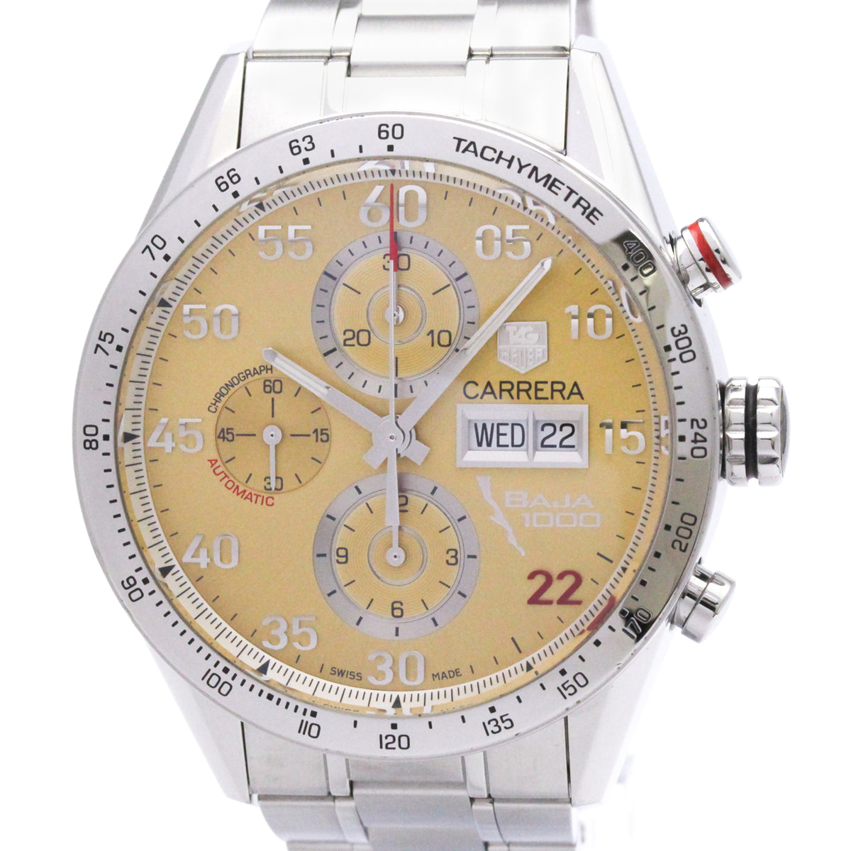 TAG Heuer Carrera CV2A1H Beige, goldenes Zifferblatt, 43 mm Uhr