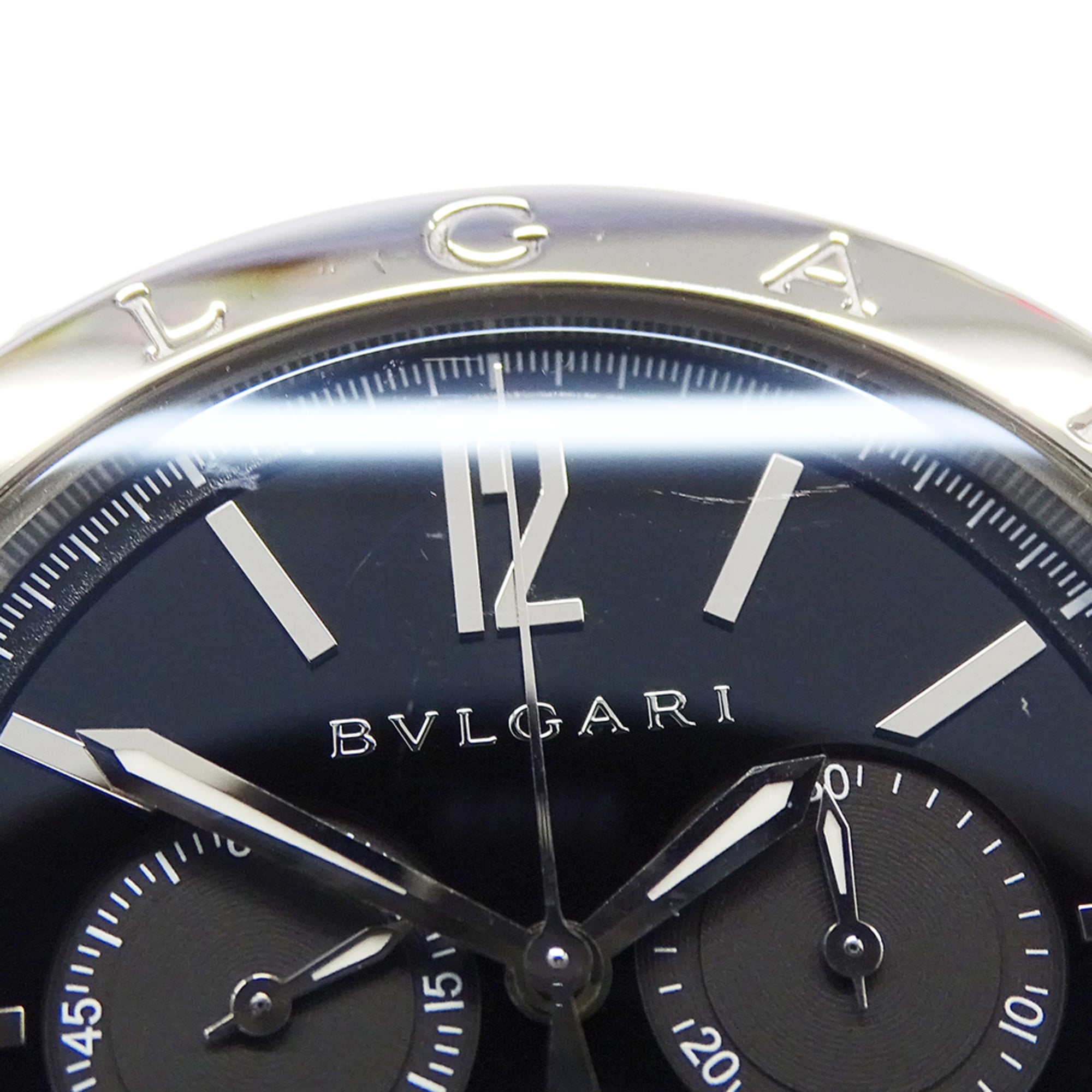 Montre Pour Hommes Bulgari BVLGARI, marque : Chronographe Automatique AT en acier inoxydable SS BB41SCH, argent Noir