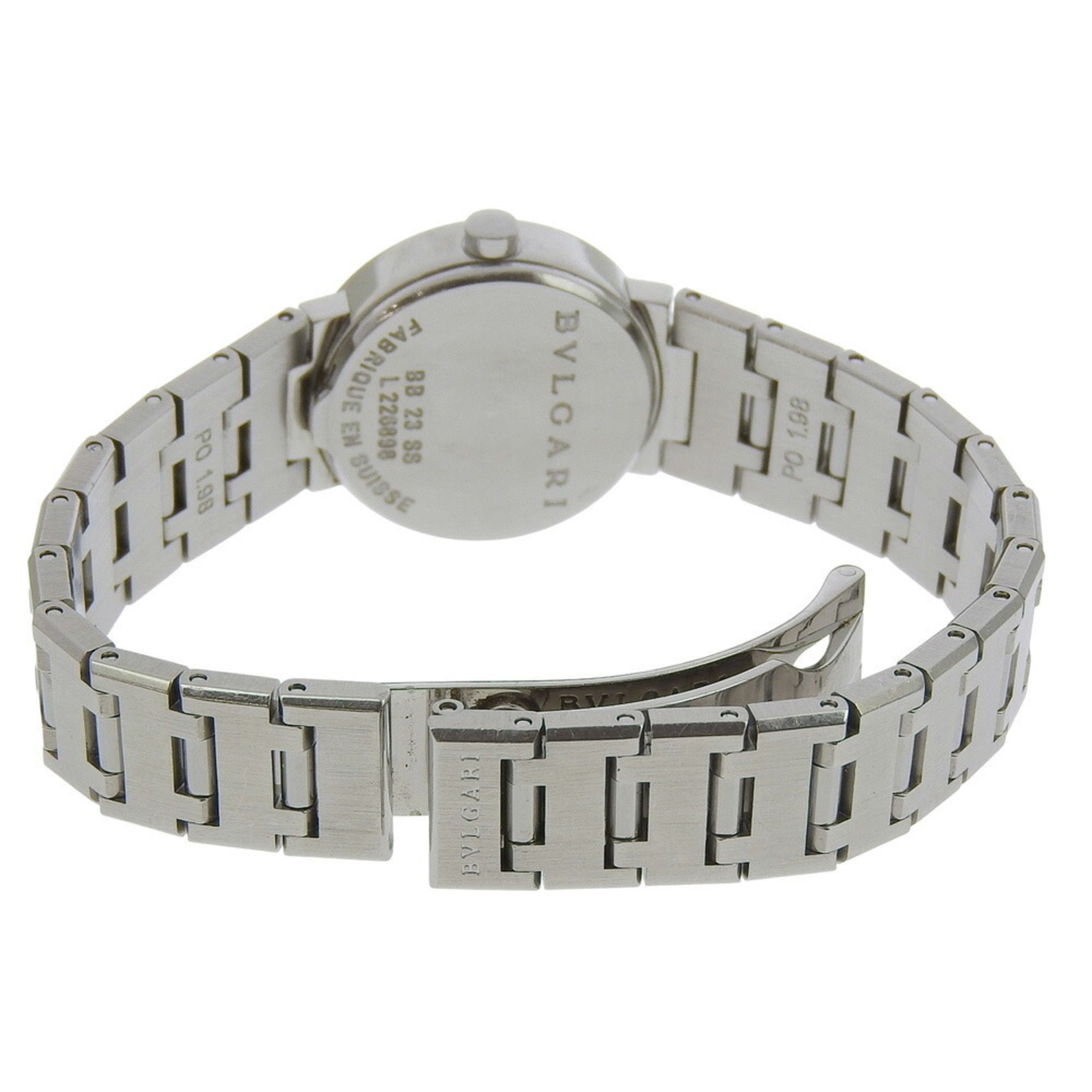 BVLGARI Bzero1-horloge, BZero1 BB23SS, roestvrij staal, quartz uurwerk, analoge wijzerplaat, zwarte wijzerplaat, dameshorloge