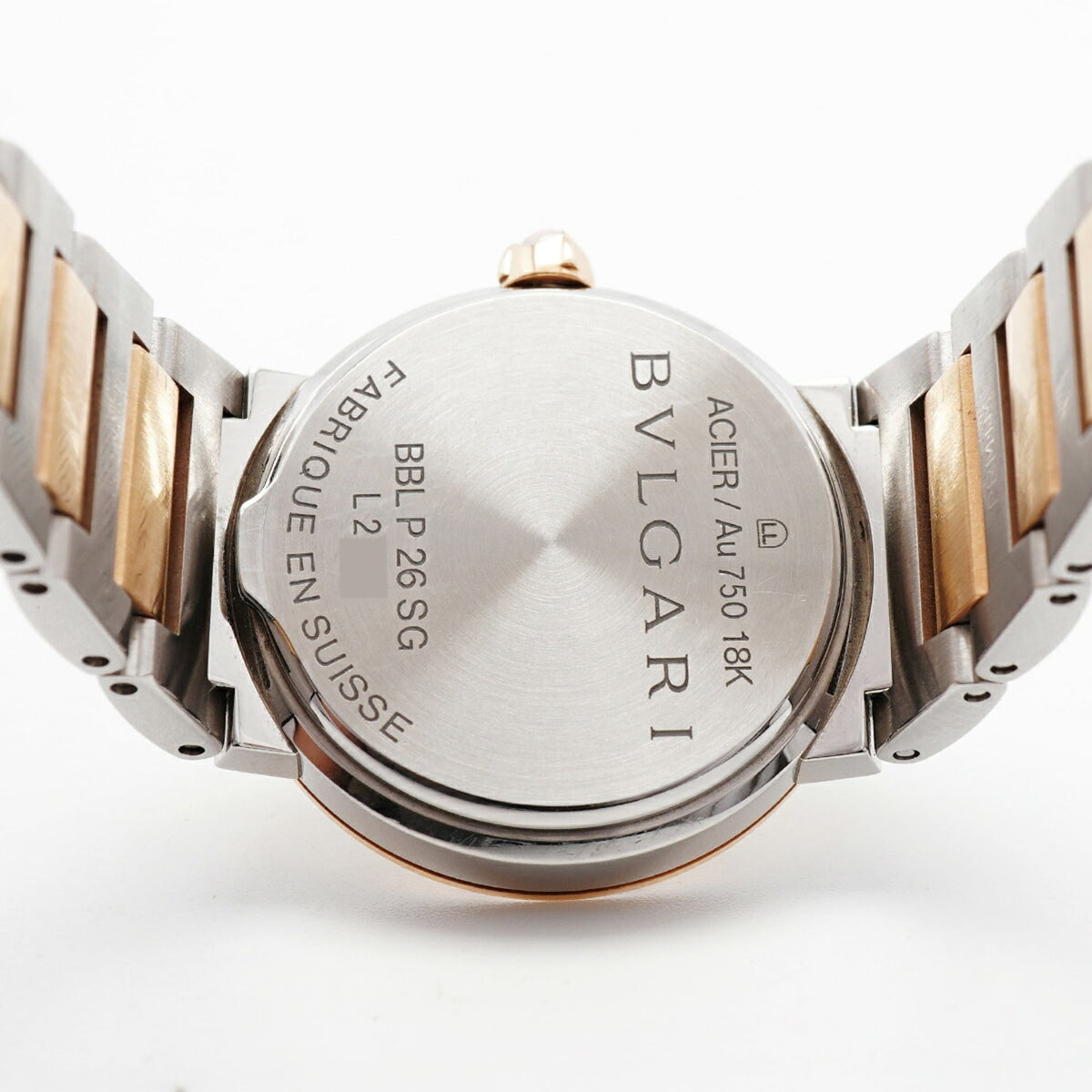 Bvlgari 12P Diamond BBLP26SG horloge met witte wijzerplaat, 26 mm