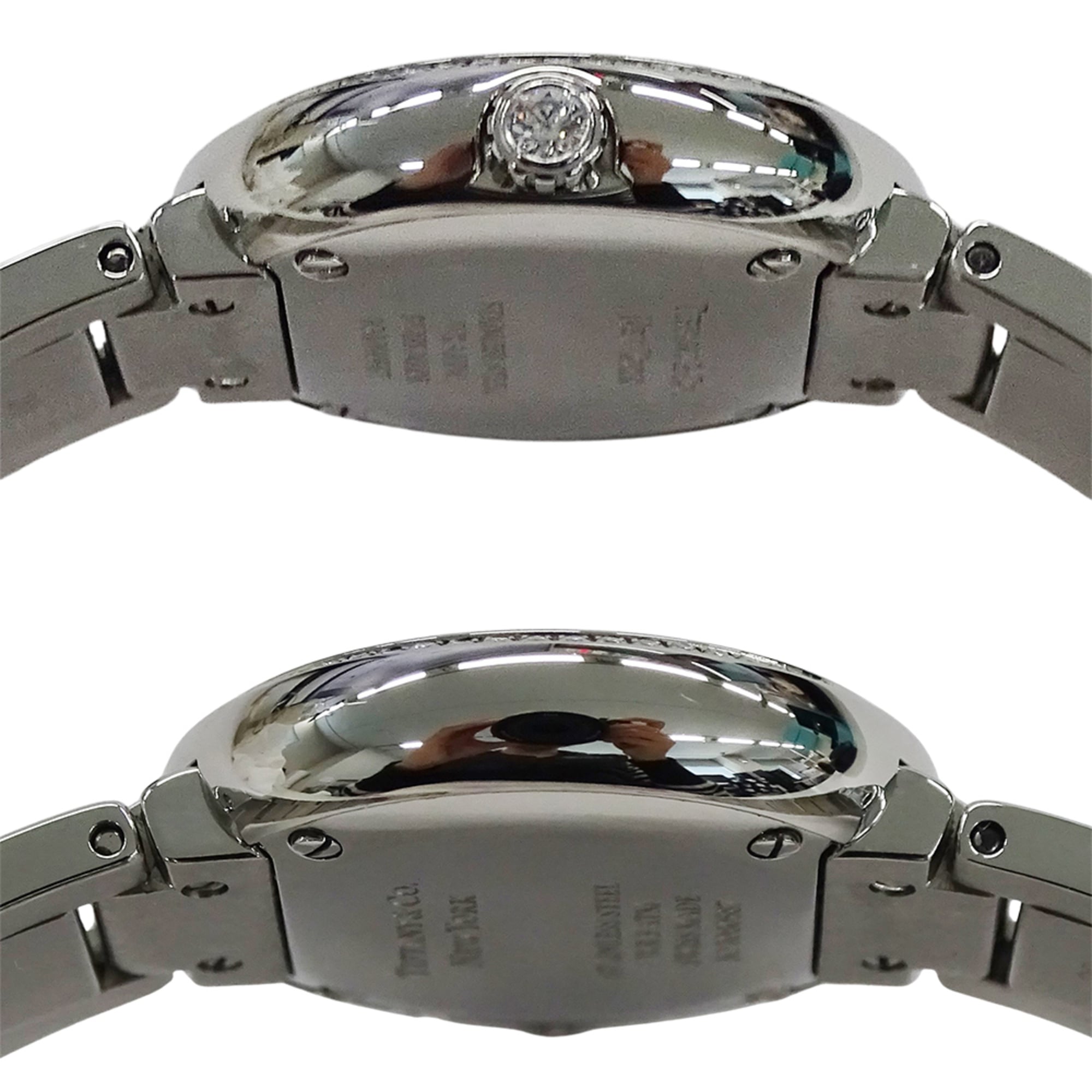 Tiffany & Co. Atlas diamant-kwartshorloge voor dames, roestvrij staal (SS), zilver/marineblauw, 69291651.