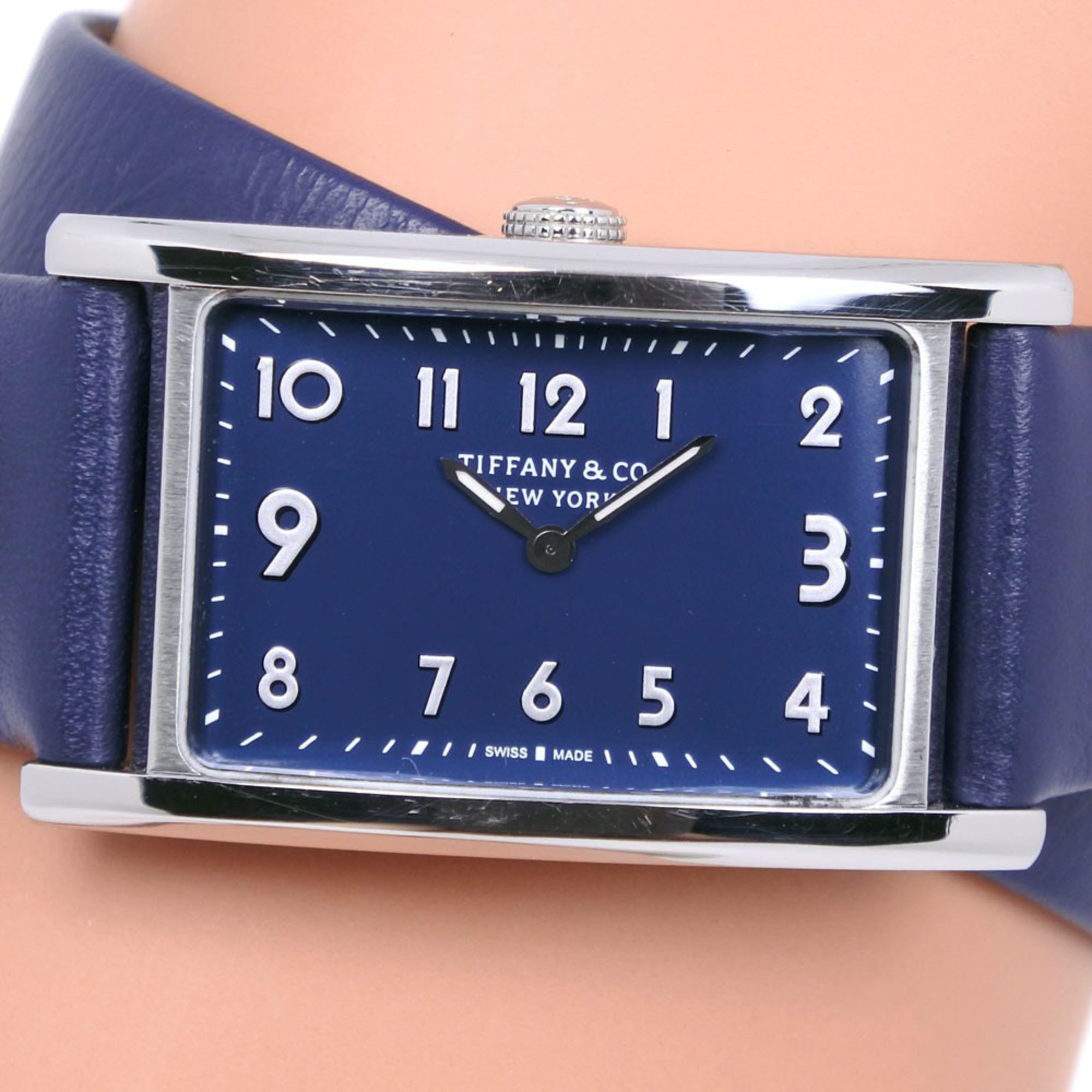 TIFFANY&Co. Tiffany East West Mini 36668694 Stainless Steel x Leather