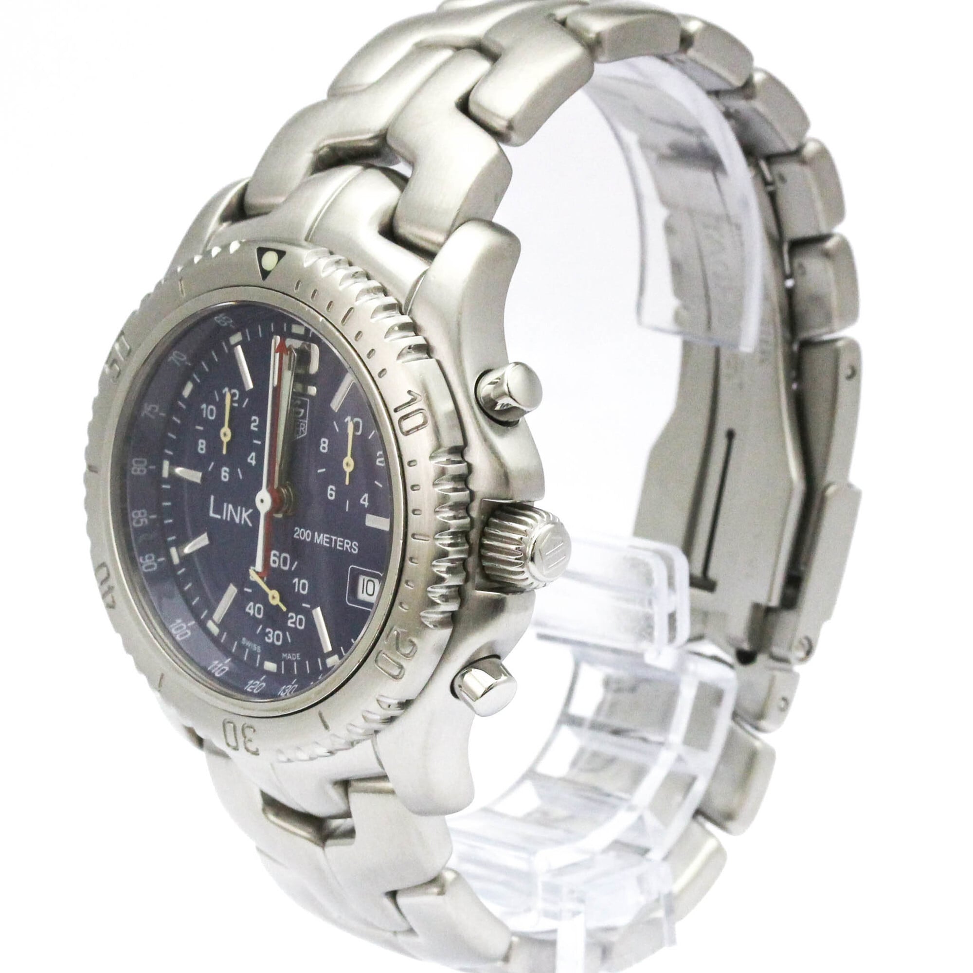 TAG HEUER Link Chronograph Steel Quartz Mens Watch CT1110 Polished