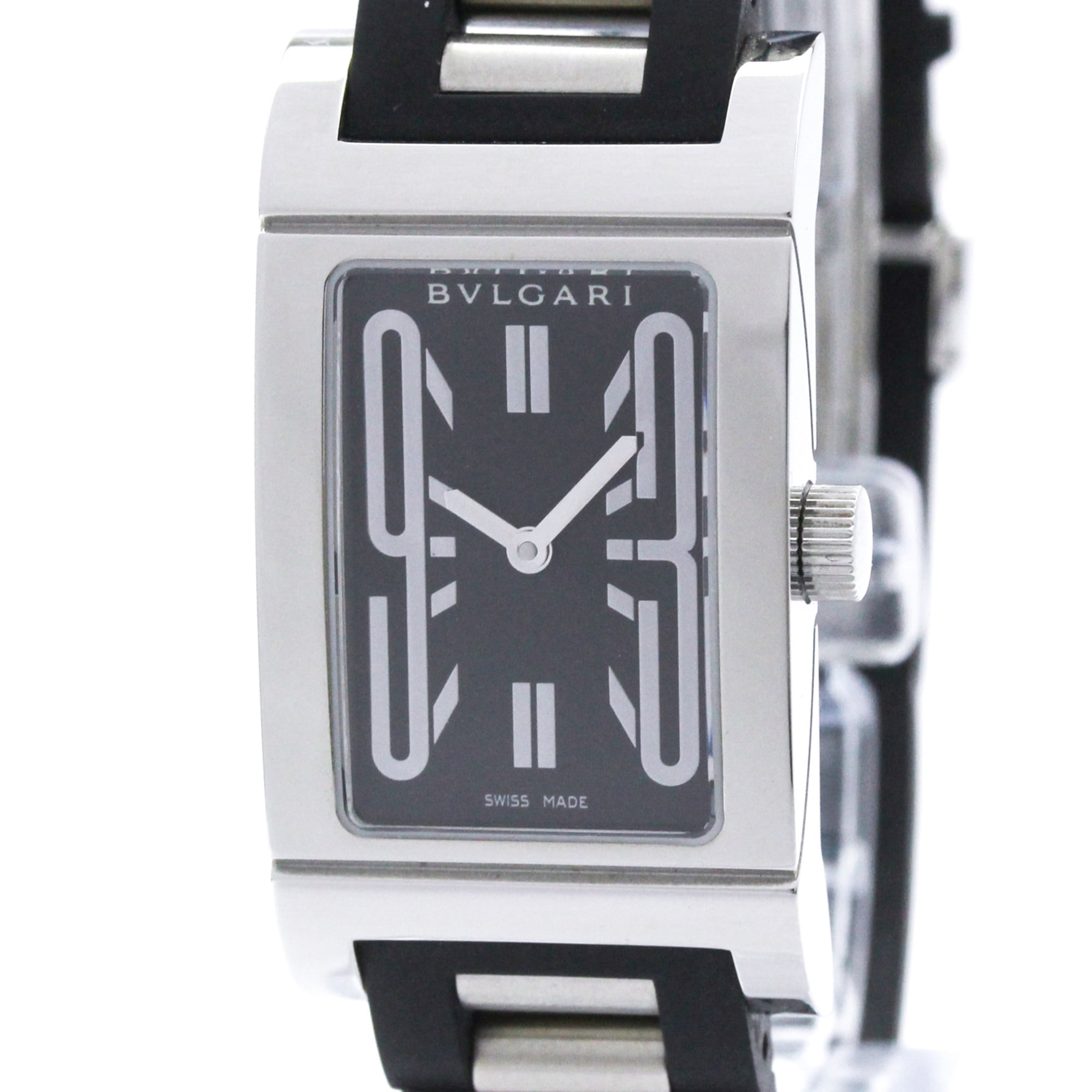 BVLGARI Rettangolo Stainless Steel Quartz Ladies Watch RT39S Polished