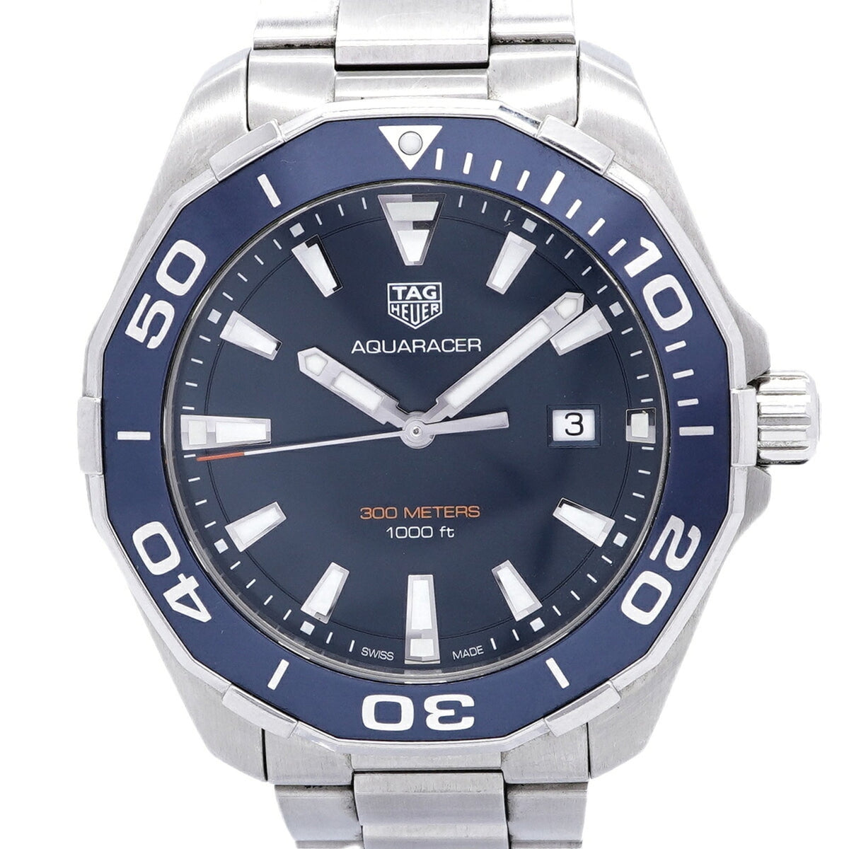 TAG Heuer Aquaracer Date WAY101C Navy Dial 44mm Watch