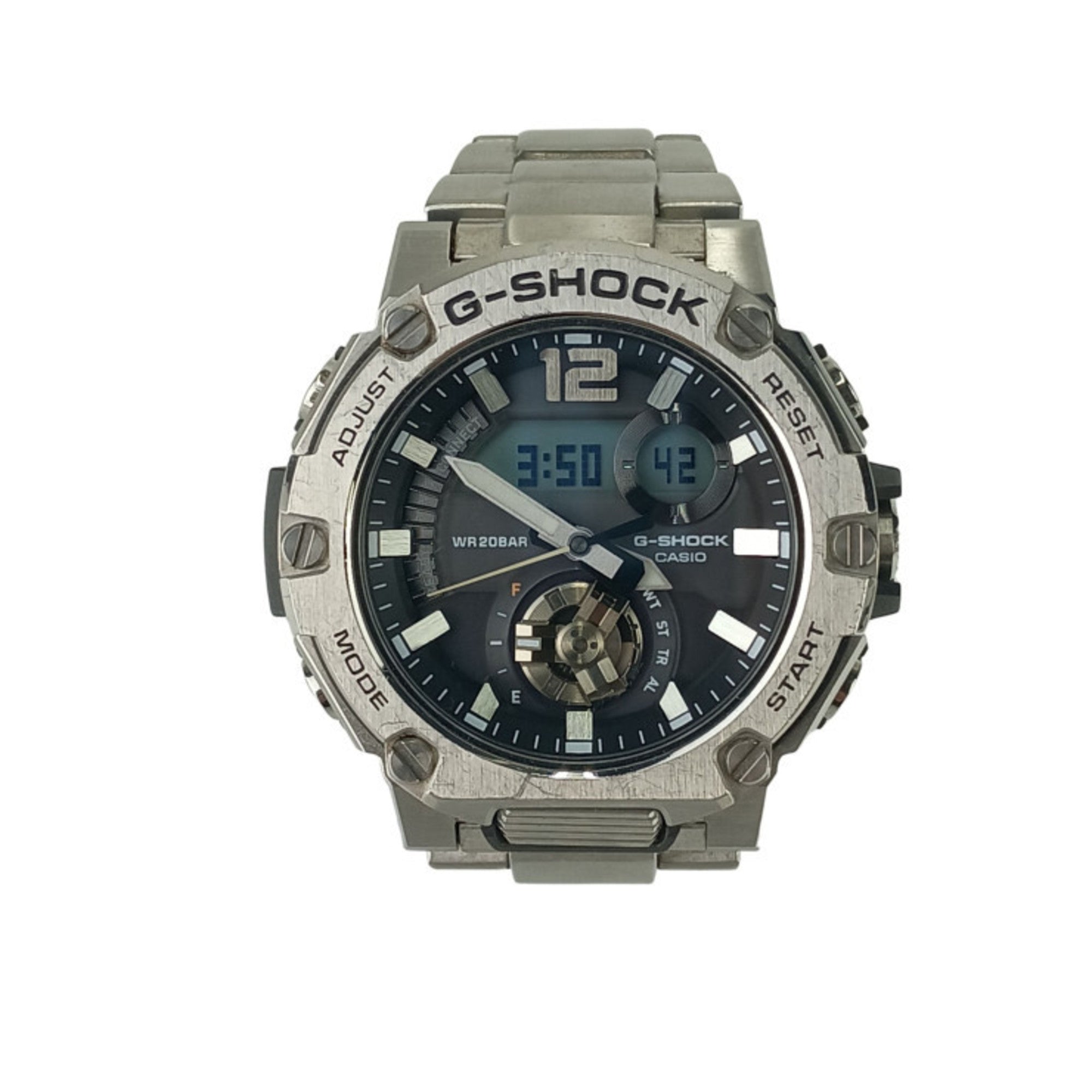 CASIO GSHOCK GSTEEL GSTB300 Series Watch (GSTB300SD1AJF) Gray Dial Silver Resin/Stainless Steel Men's