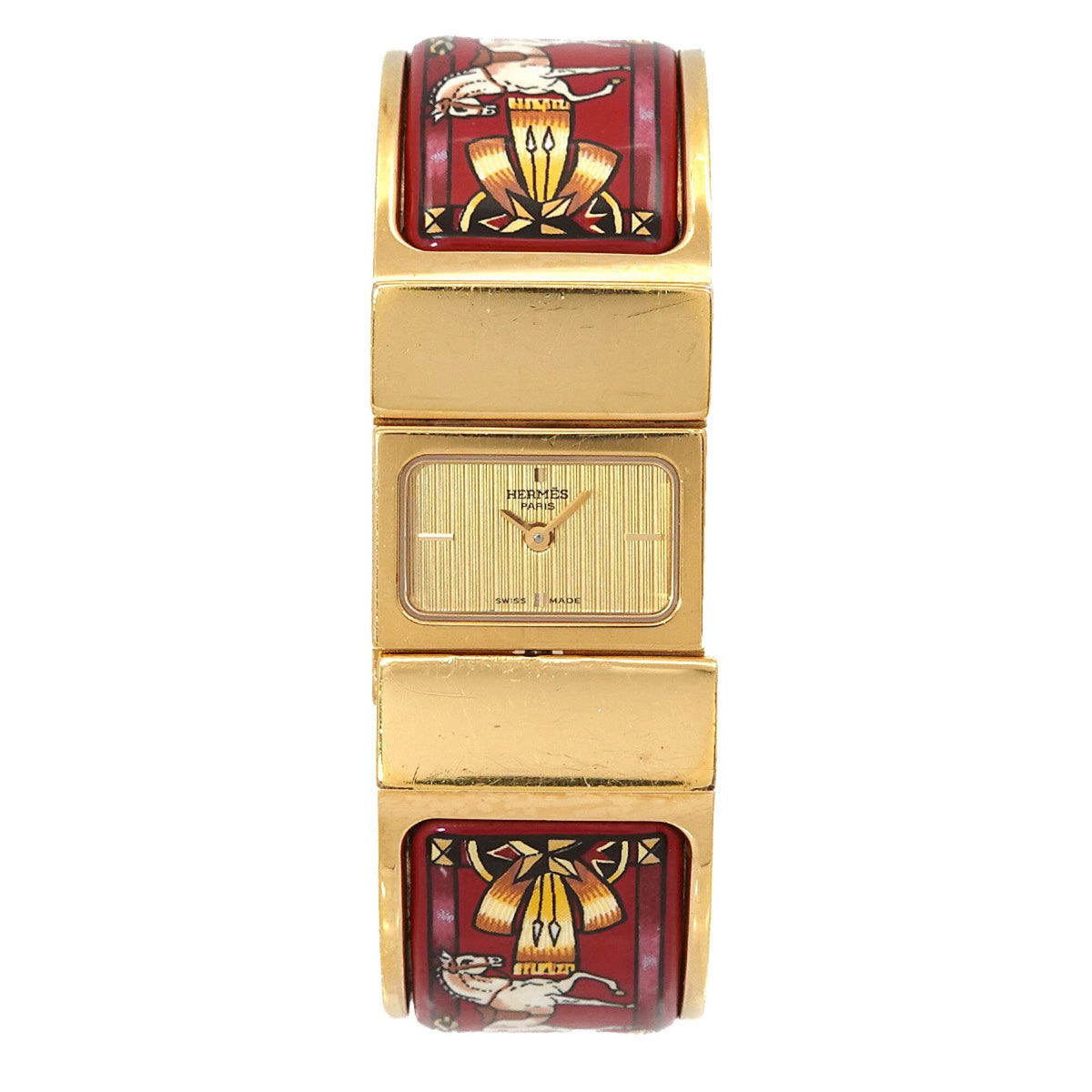 Hermes Loquet LO1.201, goldenes Zifferblatt, 20 mm Uhr