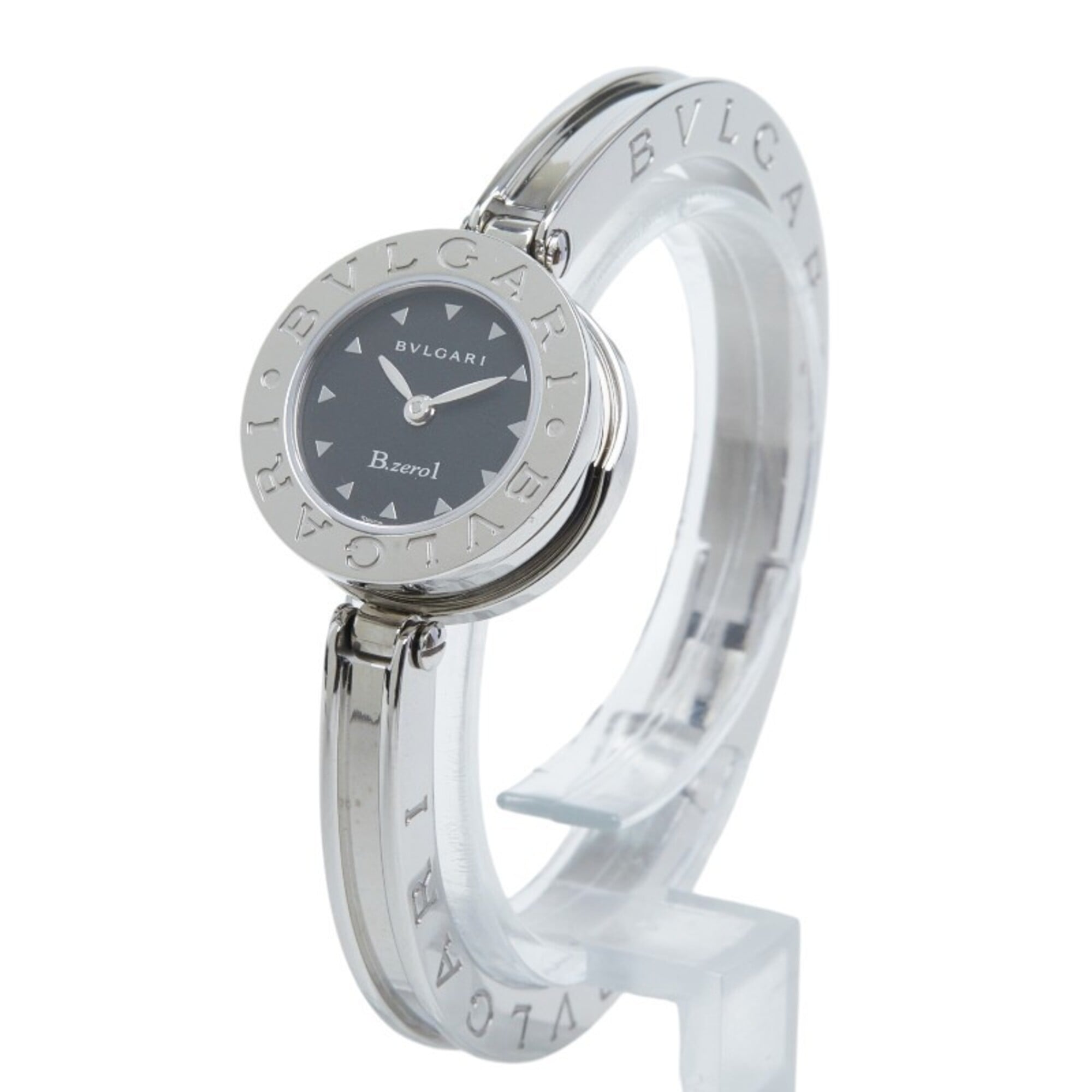 Bulgari B-ZERO1 Bangle Watch BZ22S Quartz Black Dial Stainless Steel Women's BVLGARI