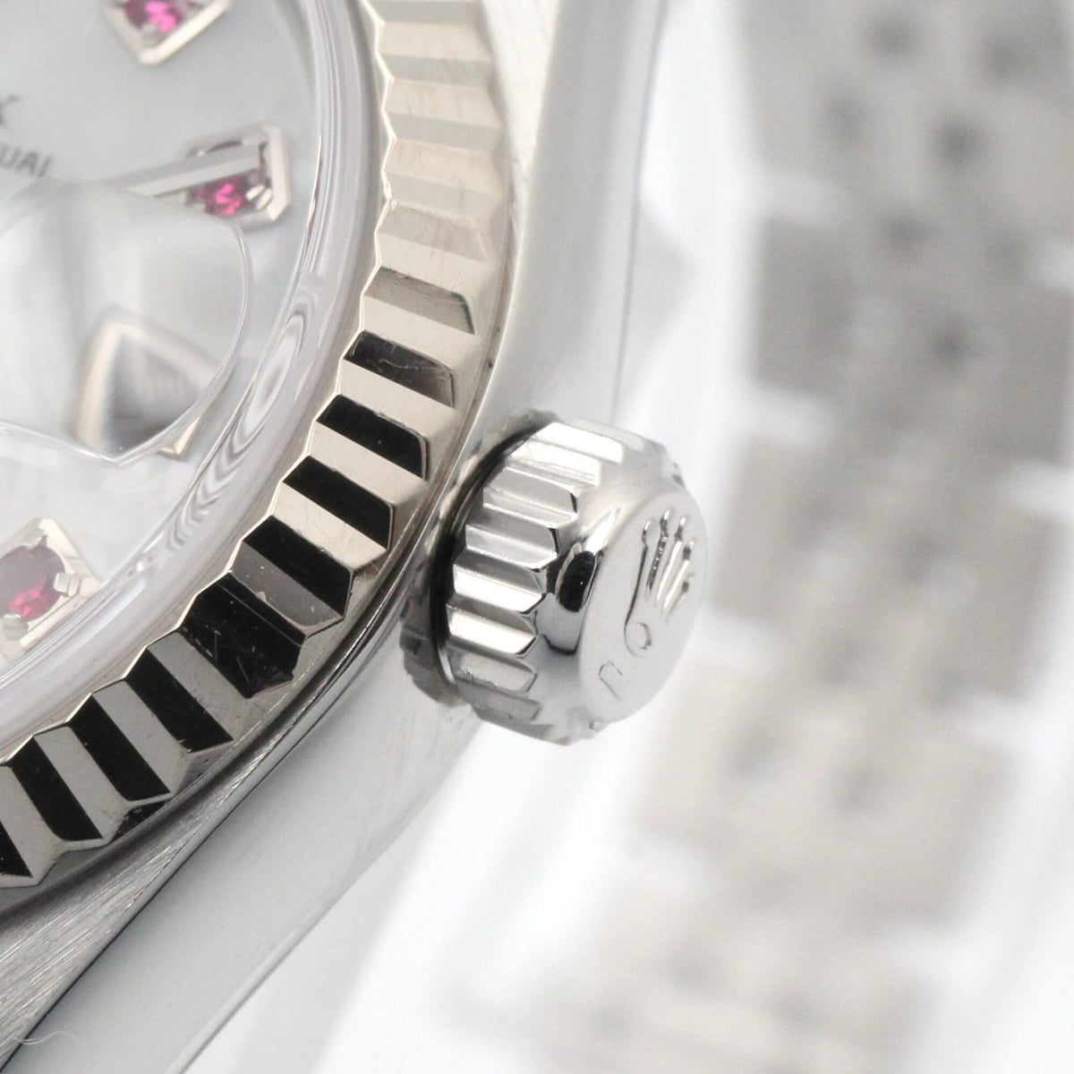 Rolex Datejust 10P Ruby 79174NGR White shell Dial 26mm Watch