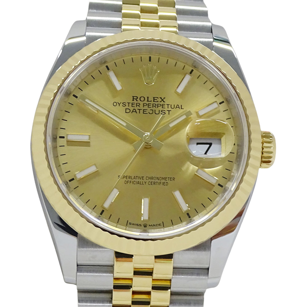 Rolex Datejust 126233, goldenes Zifferblatt, 36 mm Uhr