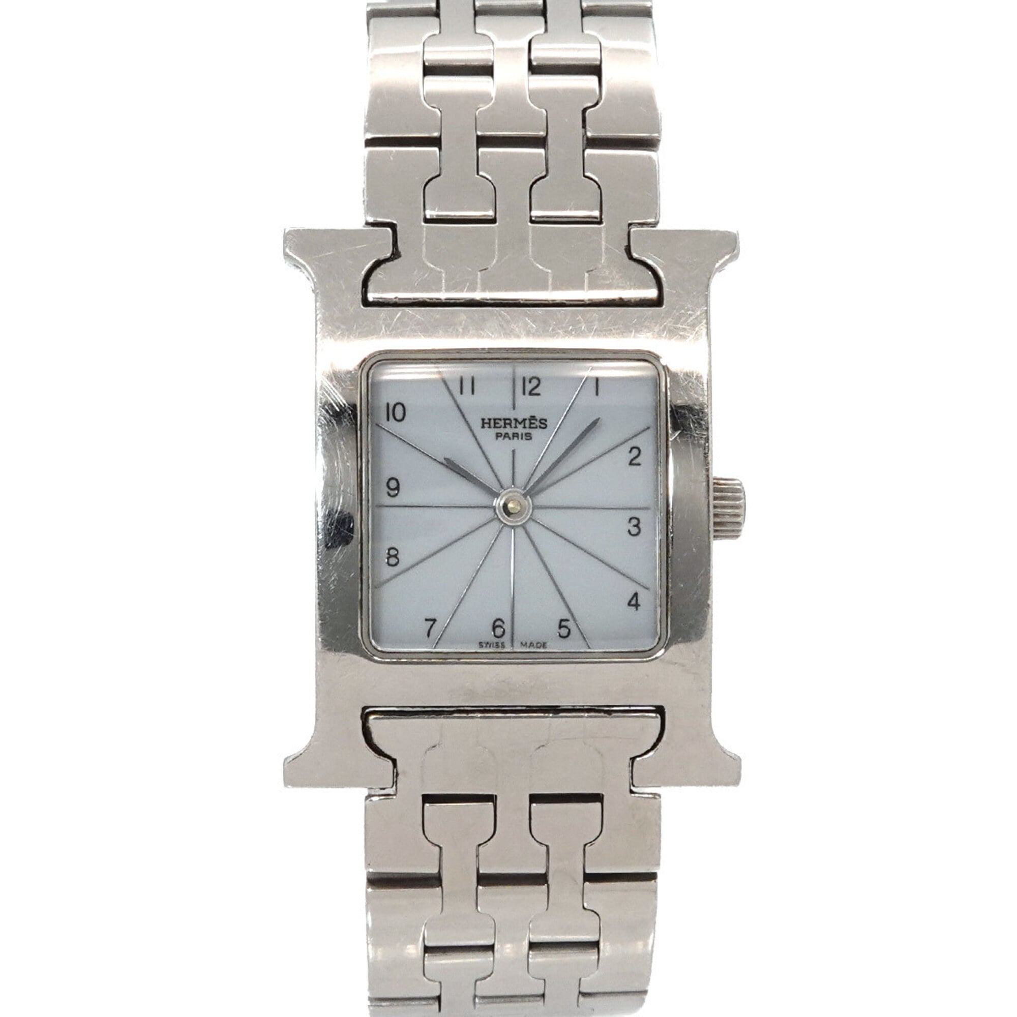 Hermes H-Watch HH1 210 Women's Watch White Gray Quartz H
