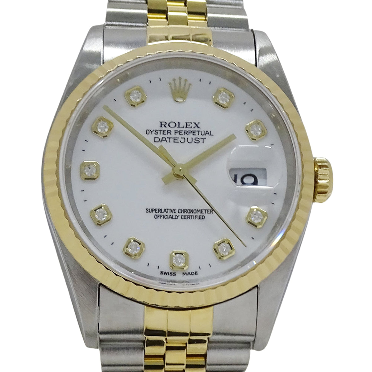 Rolex Datejust 16233G W Weiß Zifferblatt 35 mm Uhr