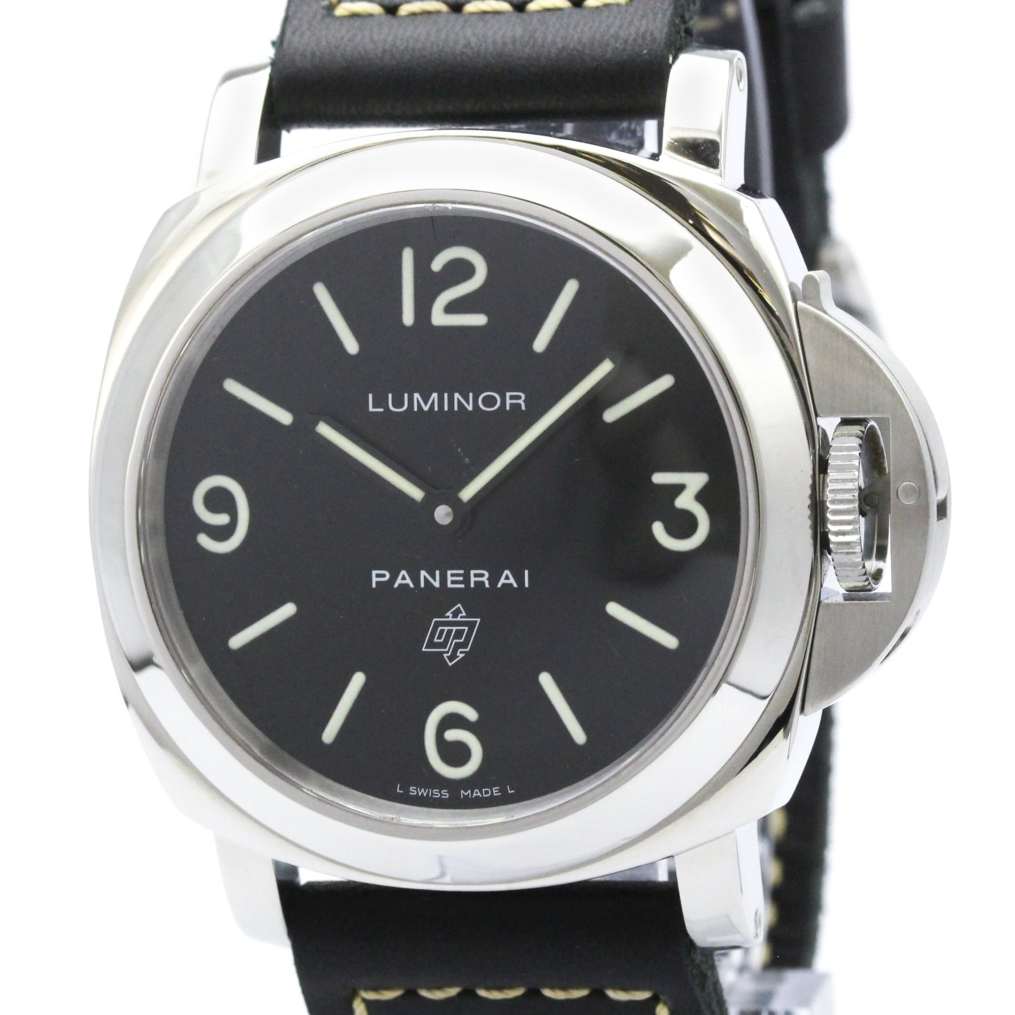 PANERAI Luminor Base Logo Steel Hand-Winding Watch PAM00000 Polished