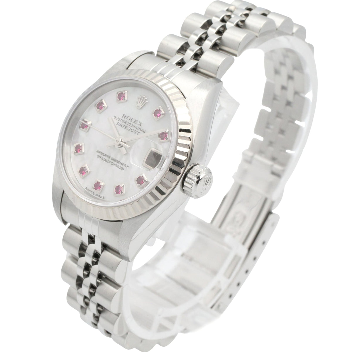 Rolex Datejust 10P Ruby 79174NGR White shell Dial 26mm Watch