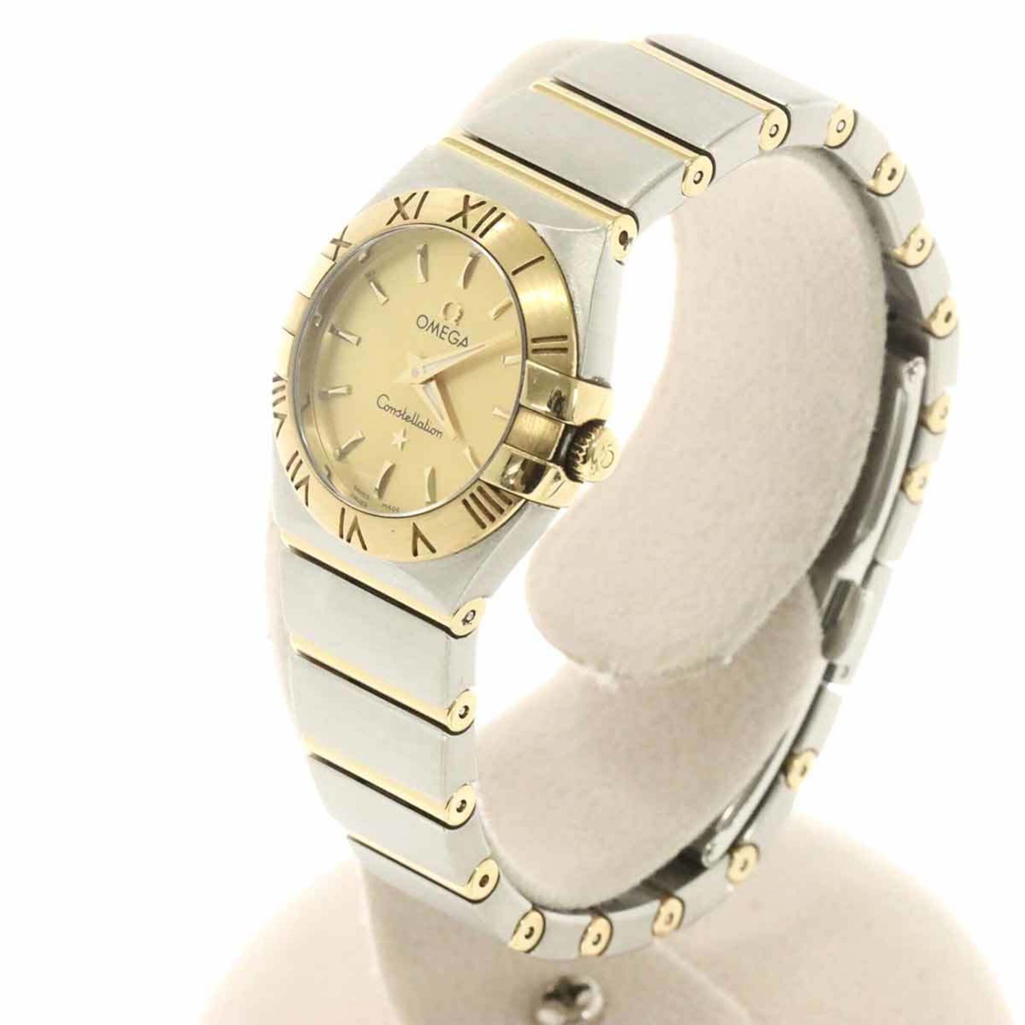 Omega Constellation Brushed 123 20 24 60 08 001 Horloge met gouden wijzerplaat, 24 mm