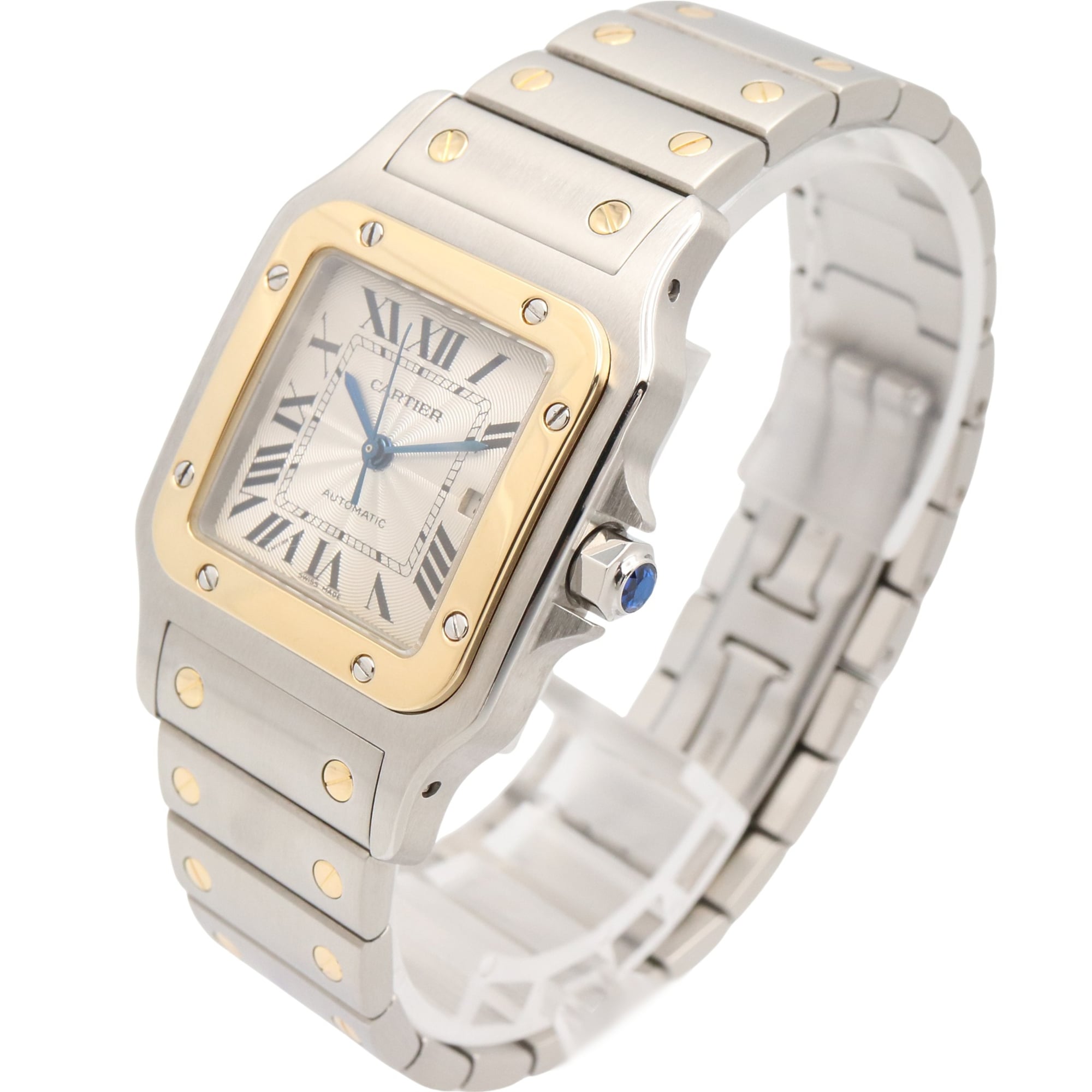 Cartier Santos W20058C4 Silver Dial Stainless steel, yellow gold 29mm Watch