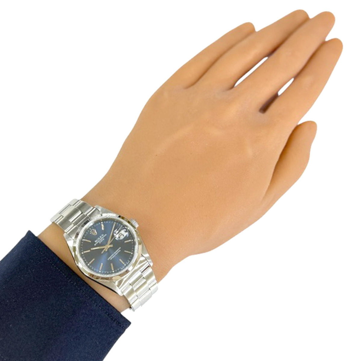 Rolex Datum Oyster Perpetual 15200 mit blauem Zifferblatt, 34 mm Uhr