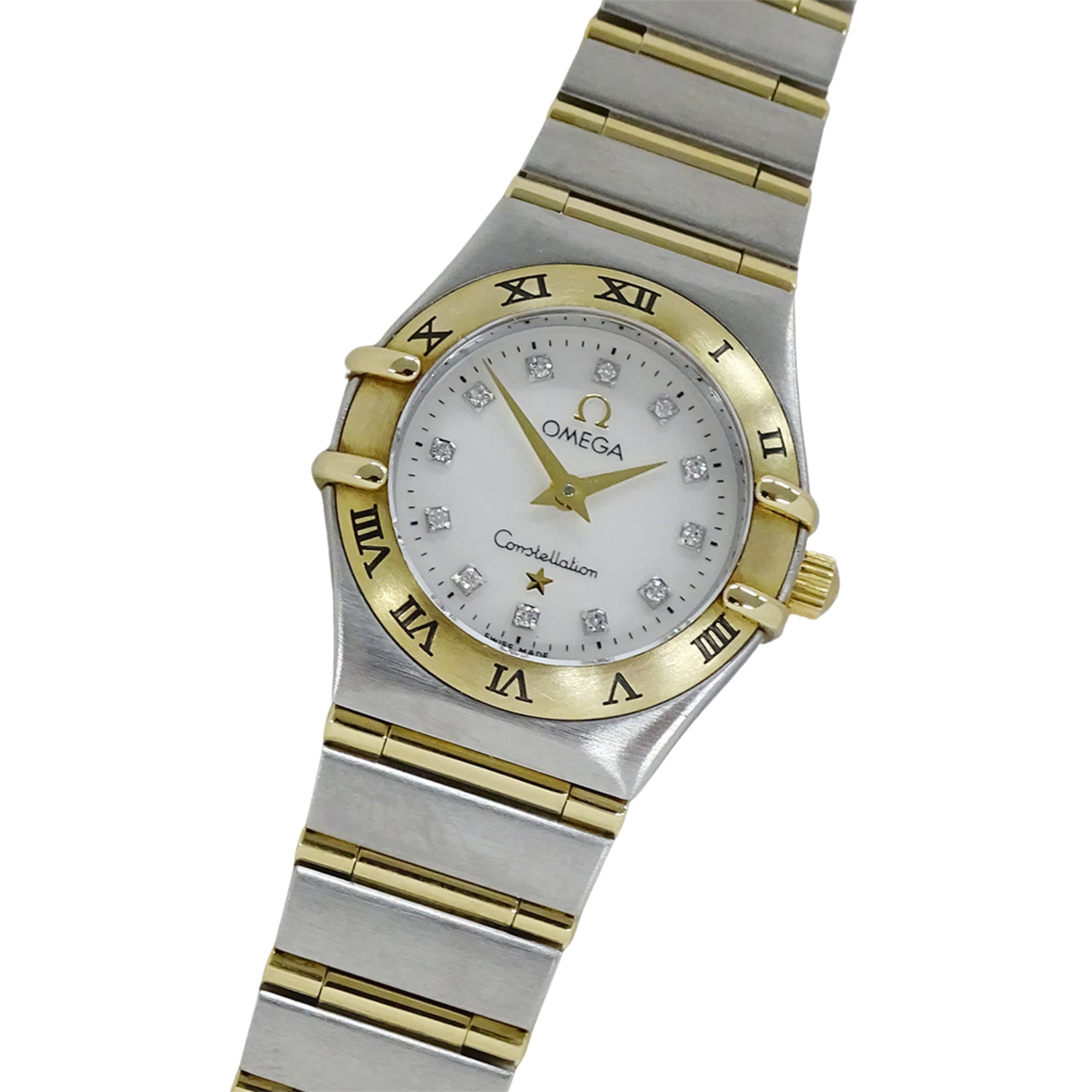 Omega Constellation Mini 1262.75 Wo Brand Name 12P Diamond Shell Quartz Movement Stainless Steel (SS) and Gold (YG) Combination Full Bar