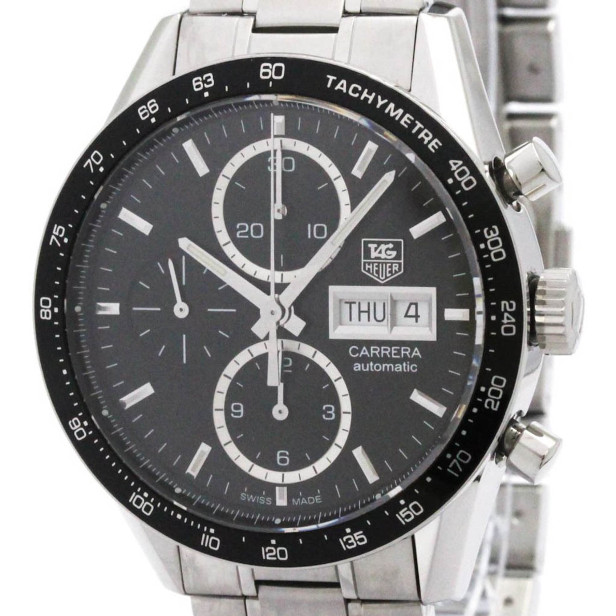 TAG Heuer Carrera CV201AG Black Dial Stainless steel 41mm Watch