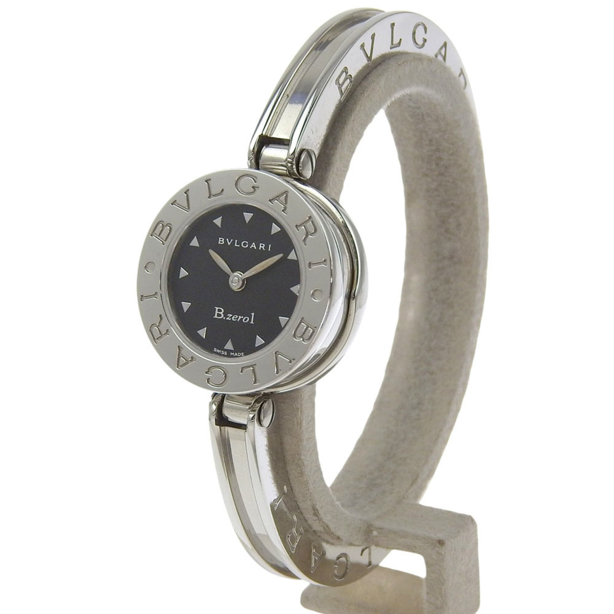 BVLGARI Bzero1 BZ22S Women's Stainless Steel Quartz Analog Display Watch with Black Dial