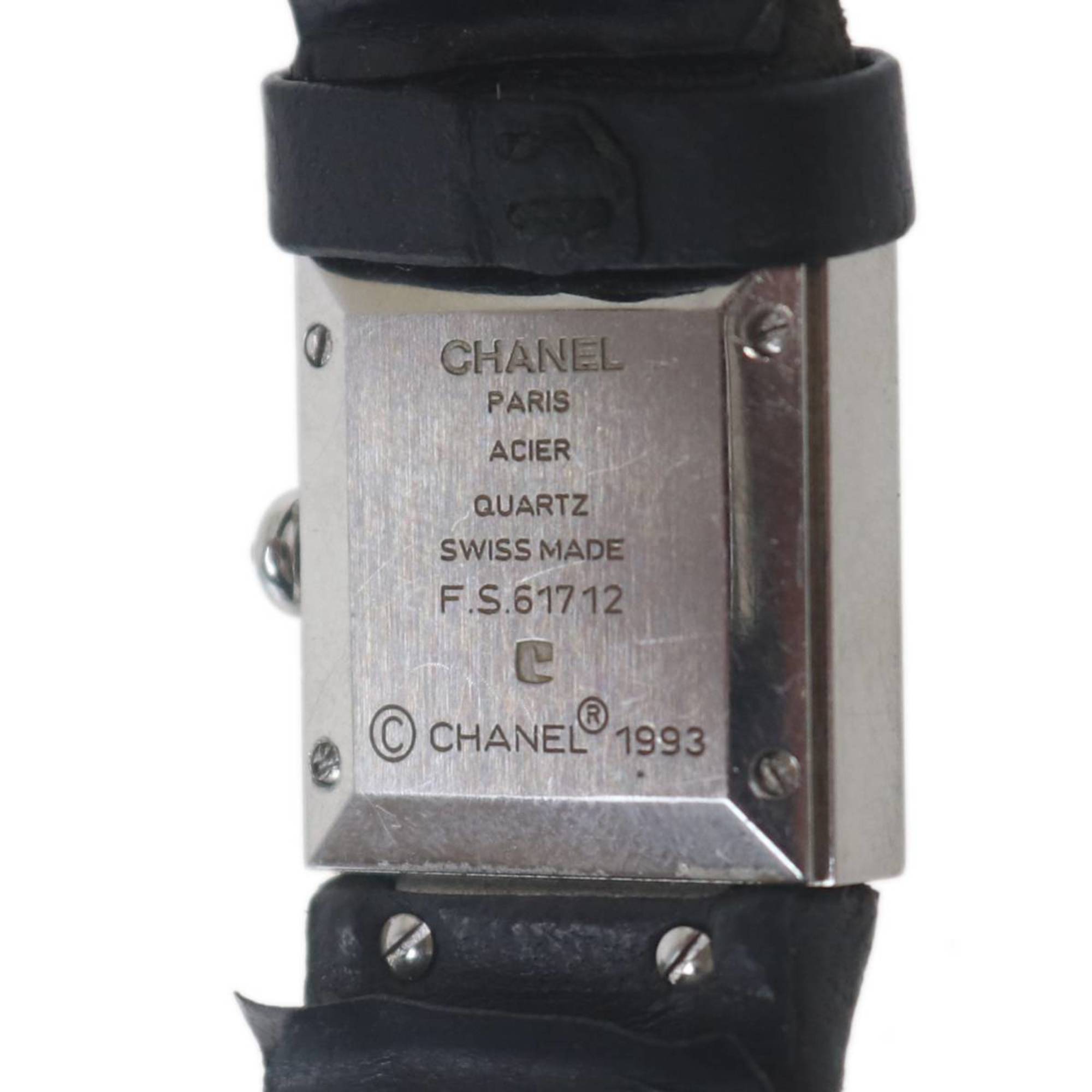 CHANEL Ashier Ladies Quartz Watch Matelasse Silver x Black ES