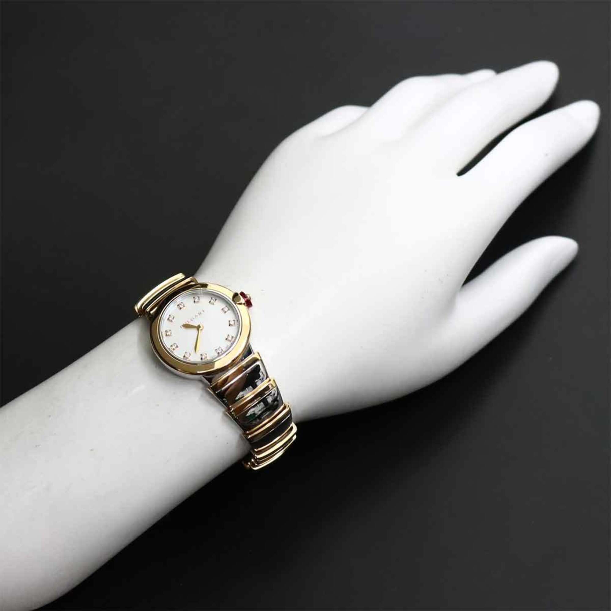 Bulgari Bulgari Lucea Combi LUP28SG Women's Watch 12P Diamond White Shell 18KPG Pink Gold Quartz
