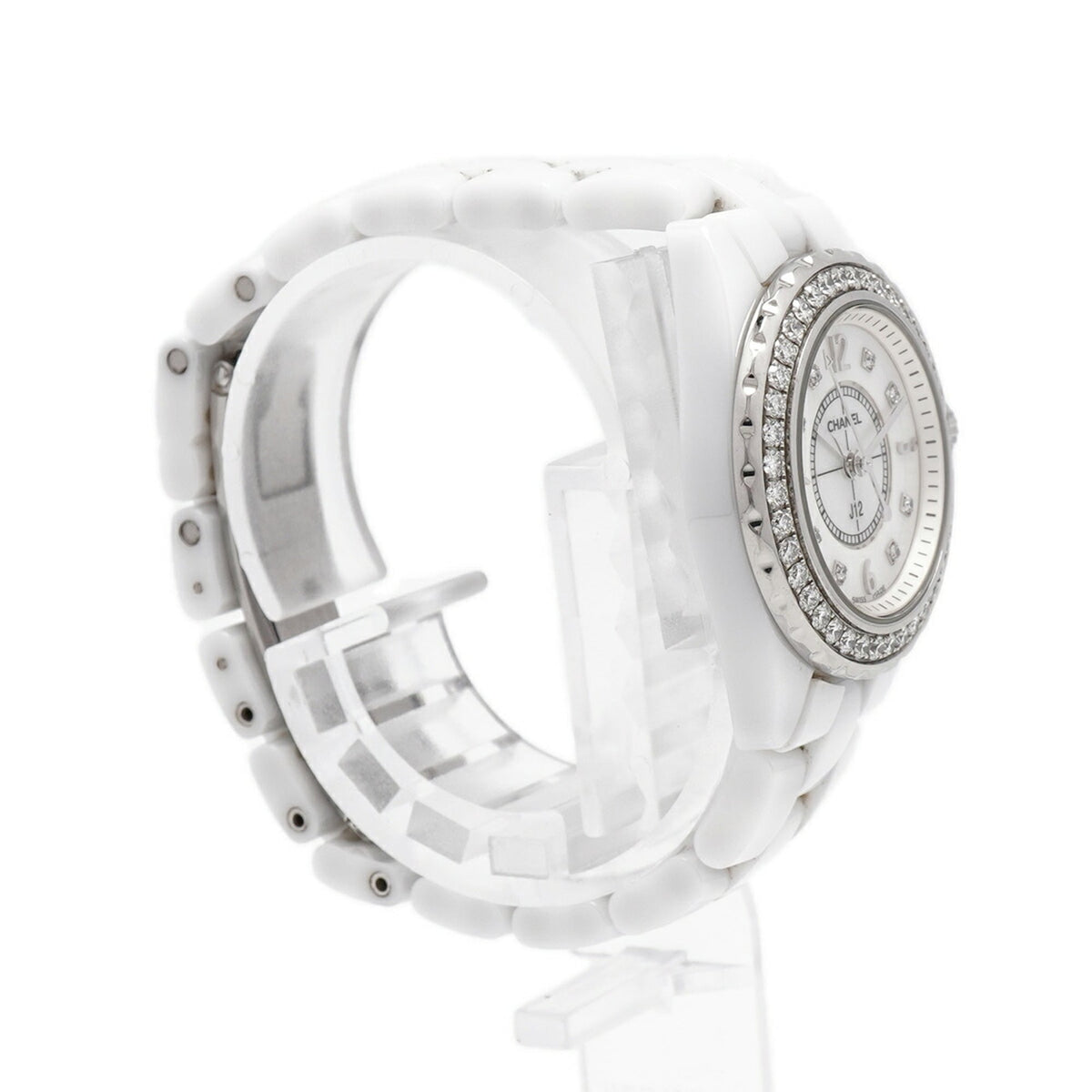 Chanel J12 8P Diamond H2572 White Dial 28mm Watch