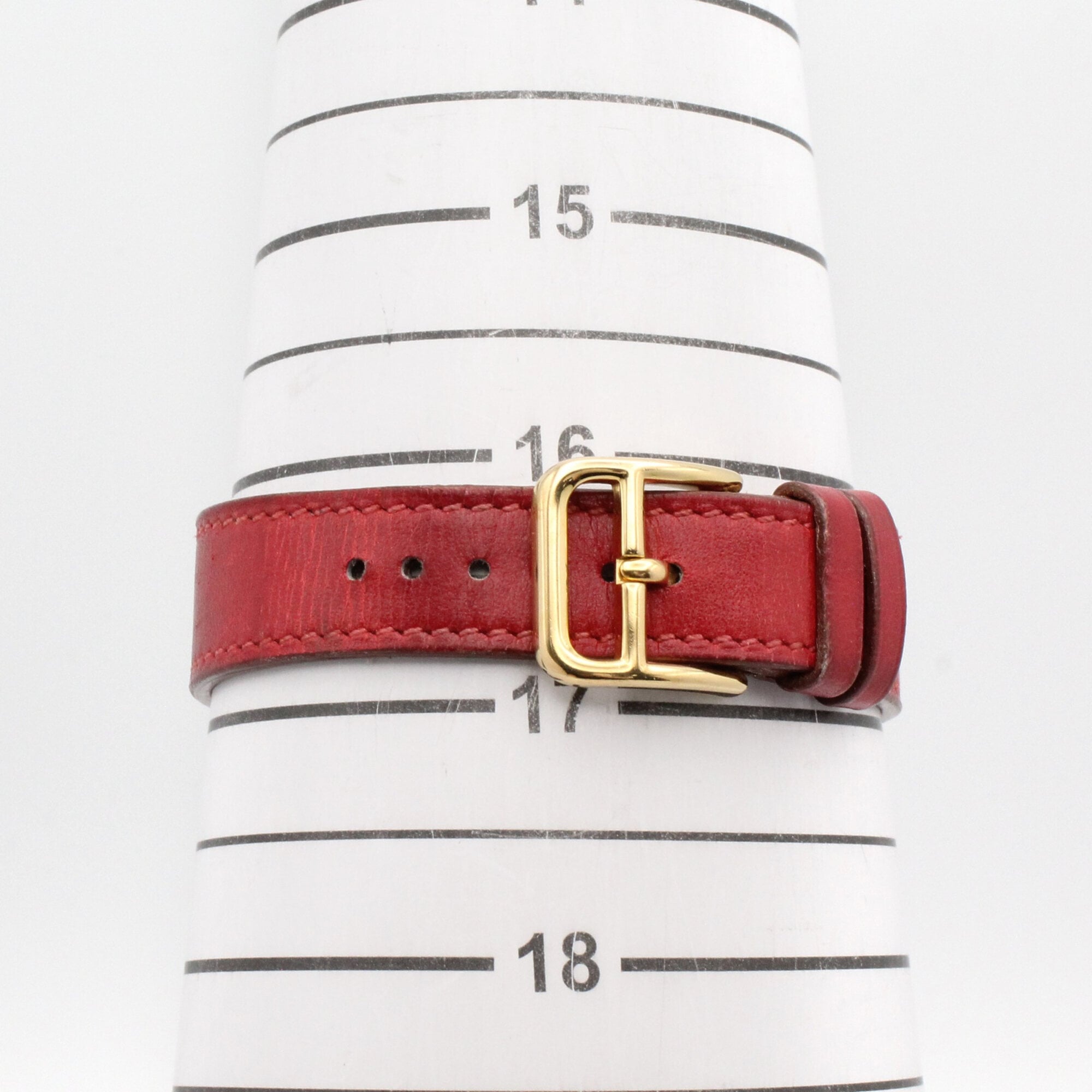 Hermes Medor gold-plated (GP) leather strap wo white ME1.201