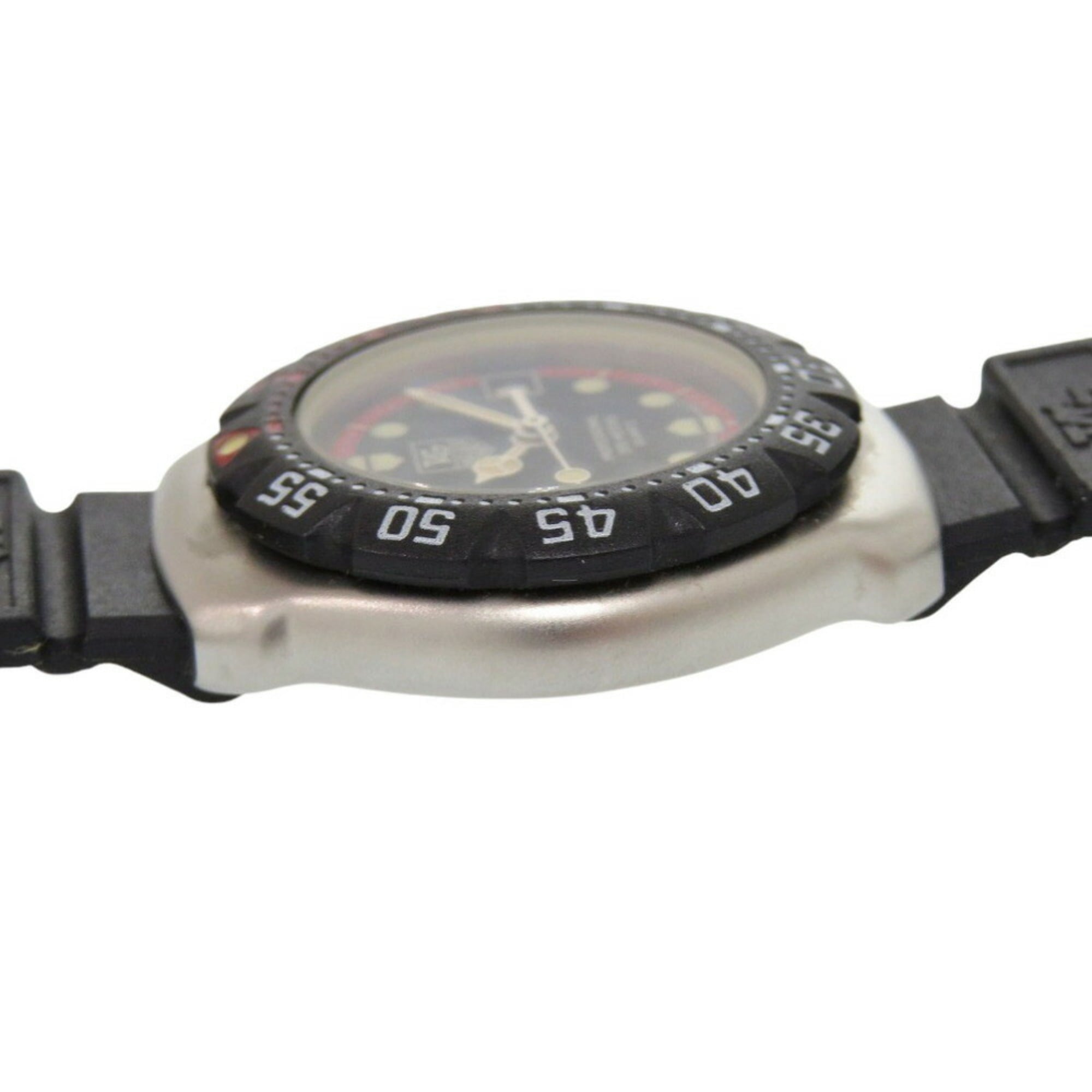 TAG Heuer Formula 1 374.508 Quarzzuhr aus Edelstahl mit Kautschukarmband Schwarz und Zifferblatt 1729