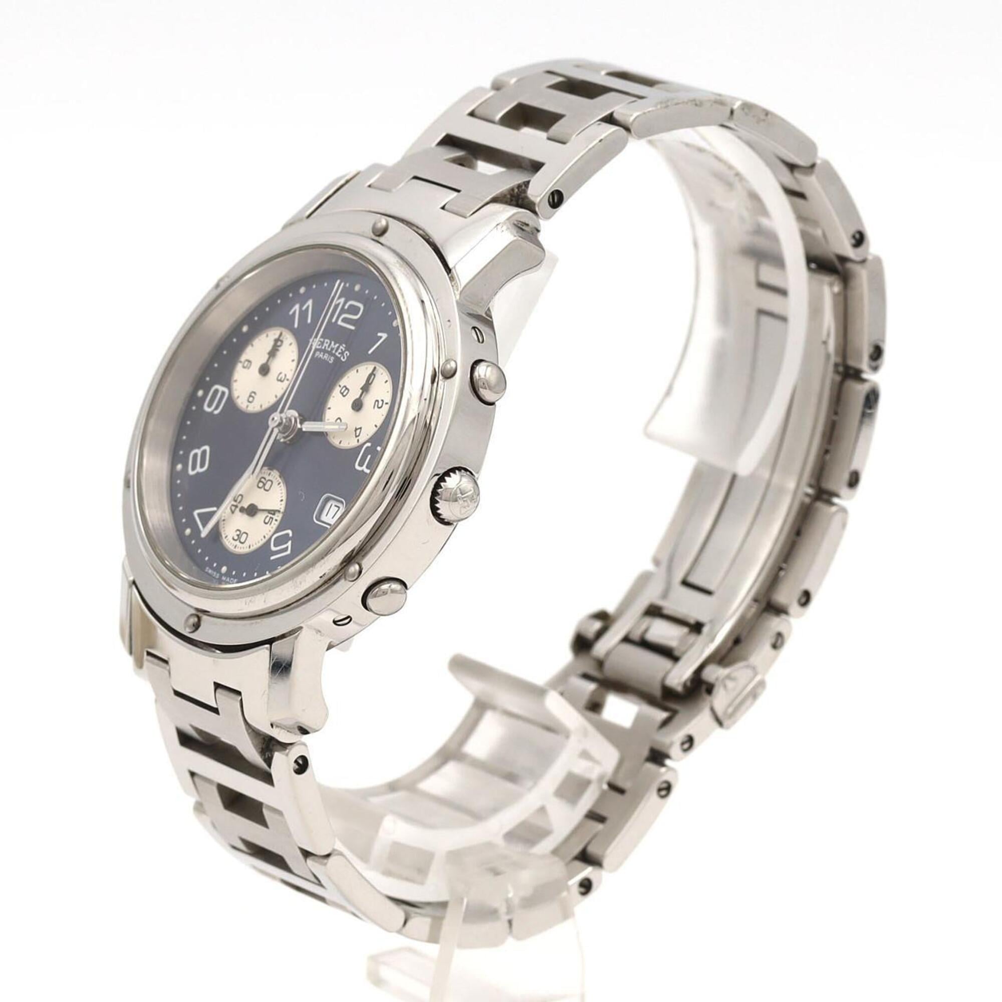 Hermes Clipper Chronograph CL1.910 SS Quartz Watch