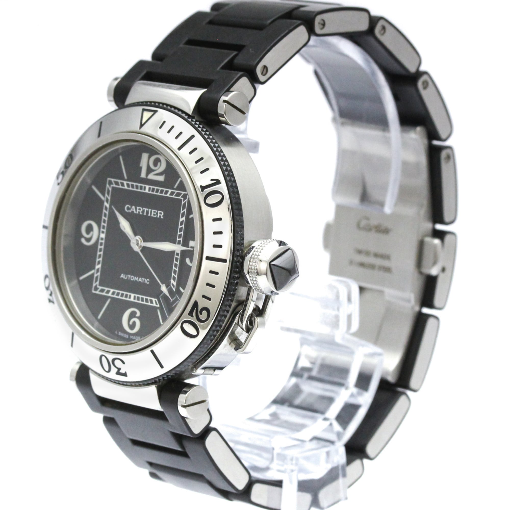 Cartier Pasha Seatimer W31077U2 Black Dial 40mm Watch