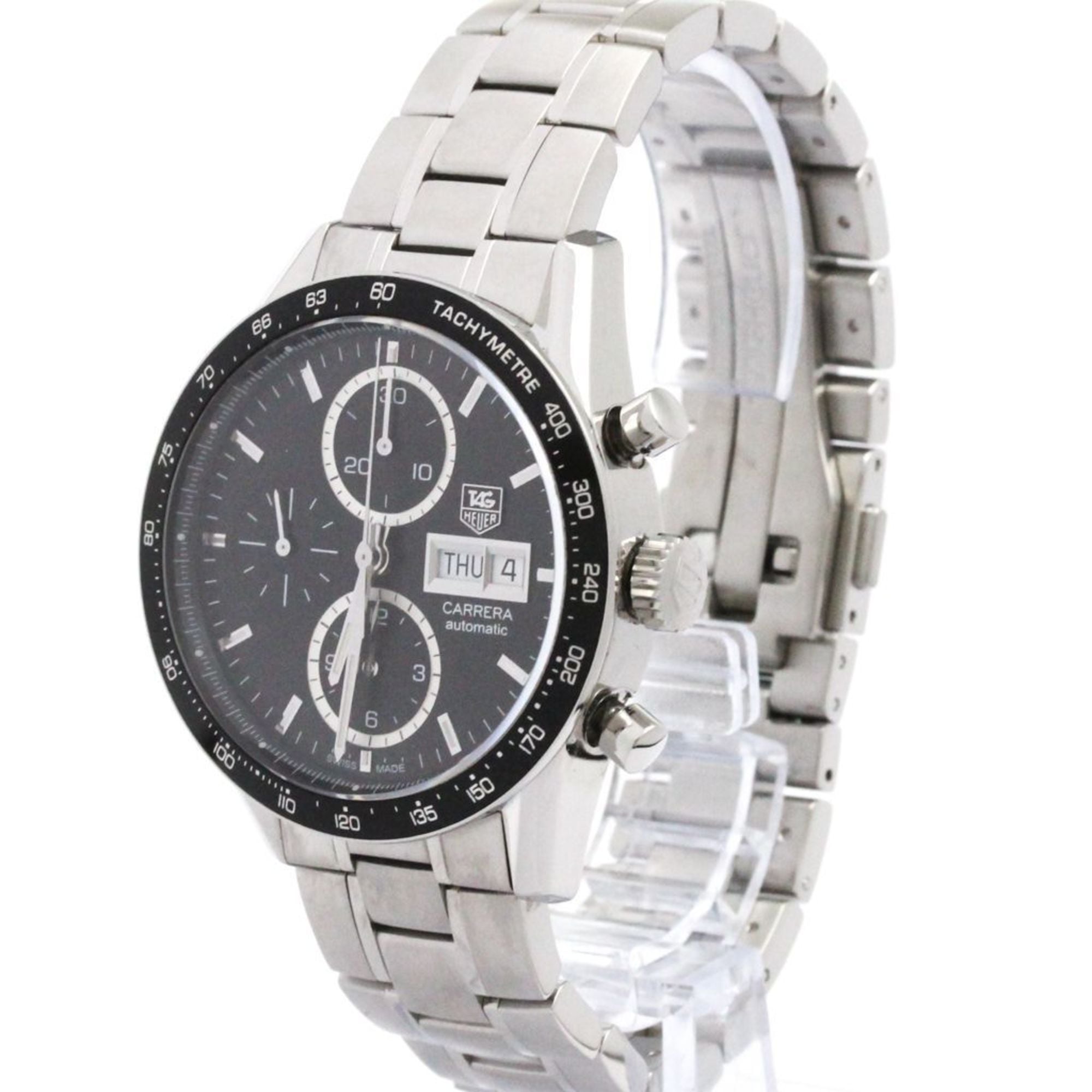 TAG Heuer Carrera CV201AG Black Dial Stainless steel 41mm Watch