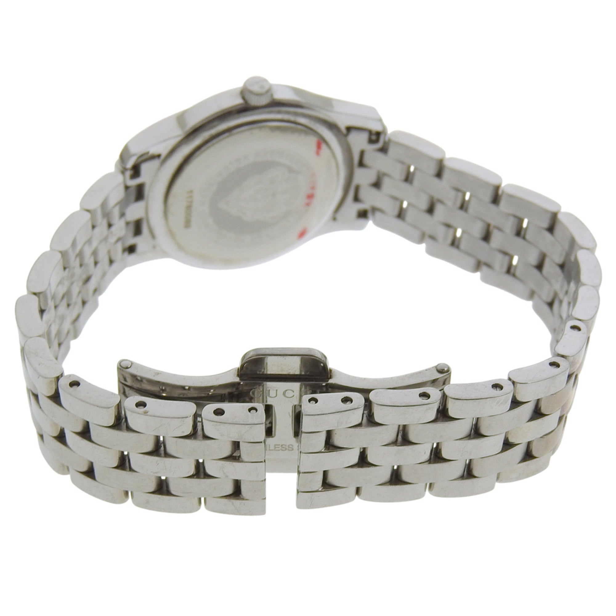 Gucci 5500L roestvrijstalen analoog quartzhorloge met witte parelmoeren wijzerplaat voor dames