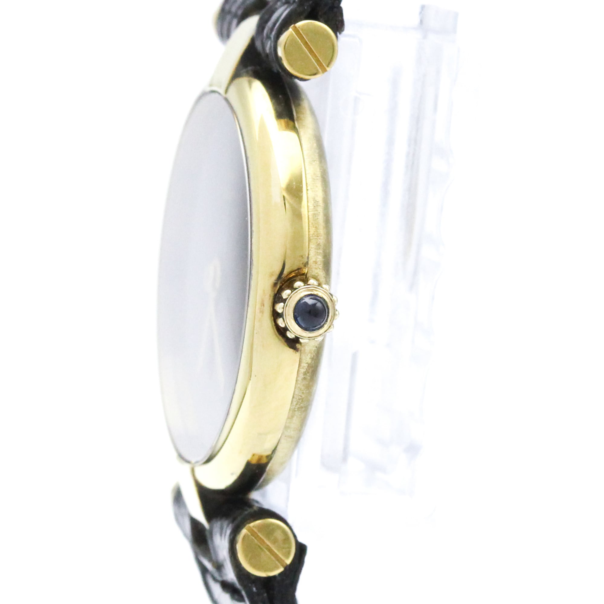 CARTIER Must Vendome Gold Plated Leather Quartz ladies Watch