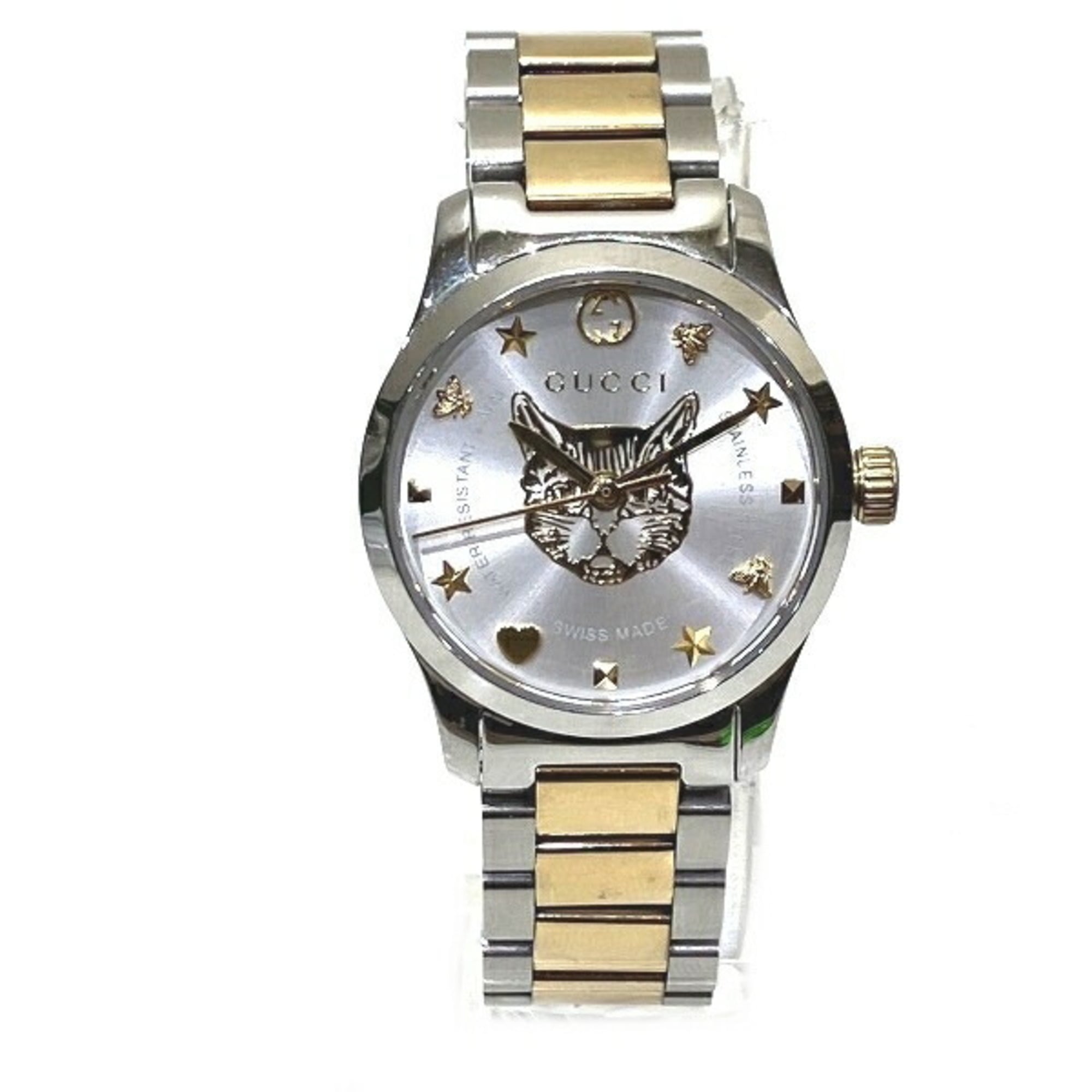 GUCCI キャット⭐︎モチーフ クォーツ腕時計⭐︎超美品 Gucci G-Timeless 126.5 Quartz Cat Head Watch for Women