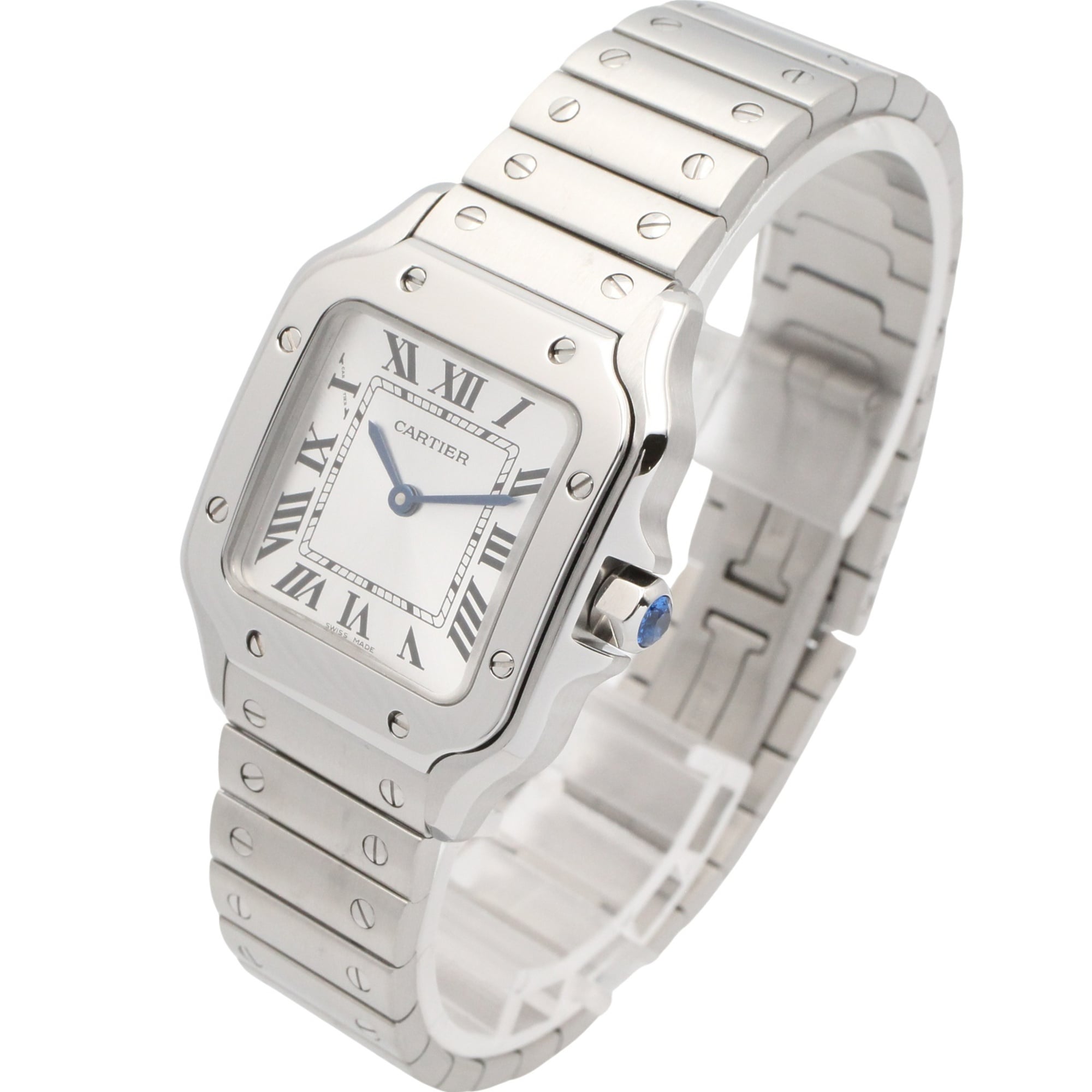 Cartier Santos WSSA0082 Silver Dial Stainless steel 27mm Watch