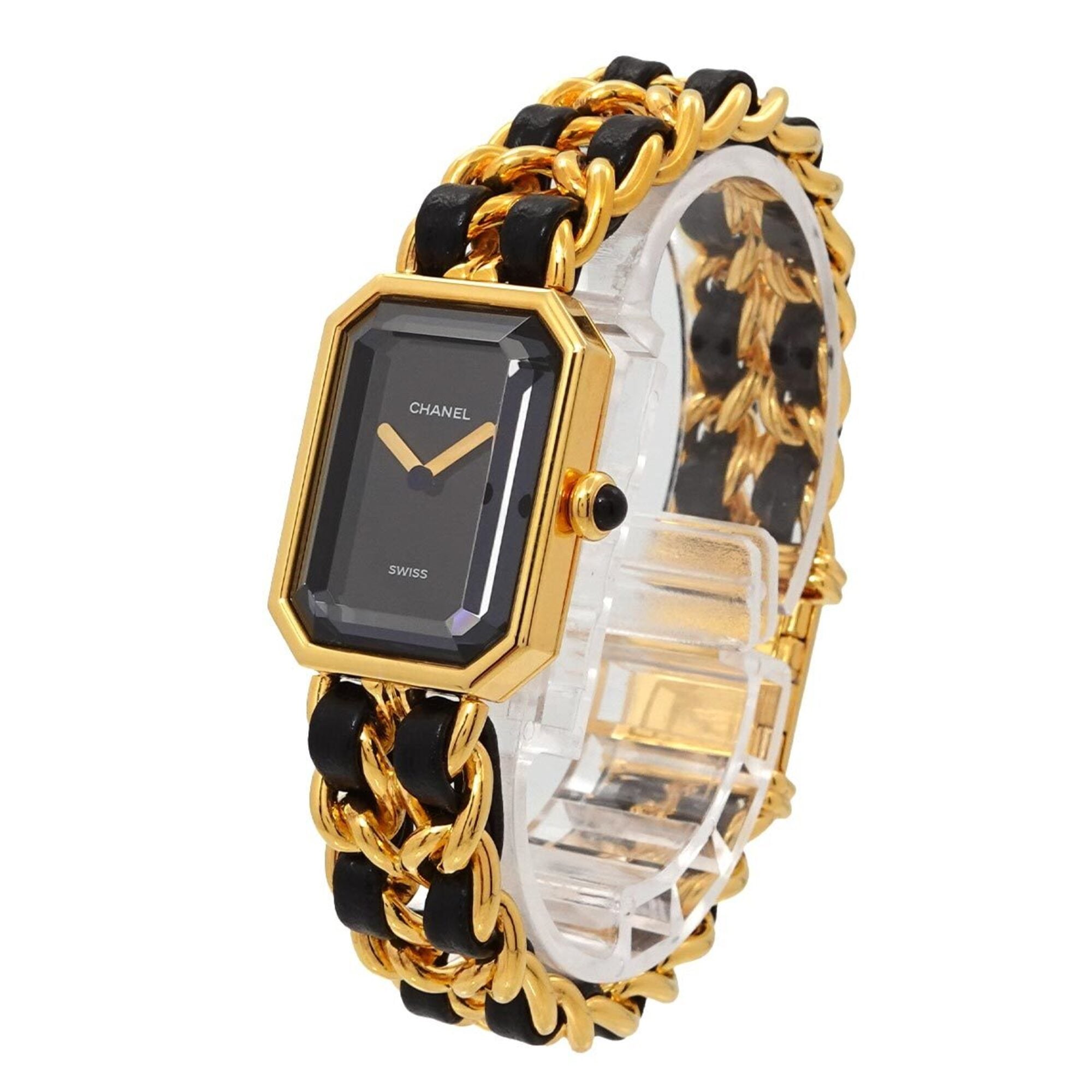 Chanel Premiere Large Size H0001 Women's Watch Black Gold Quartz