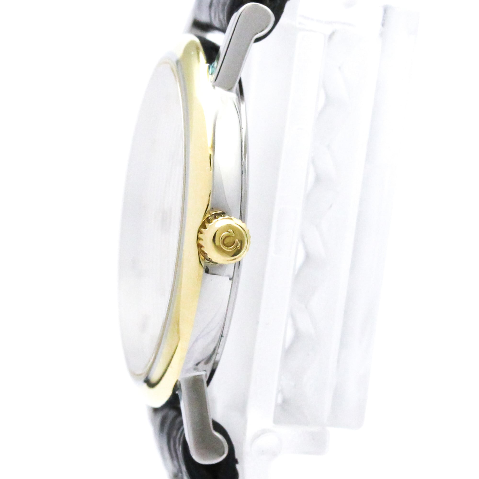 OMEGA De Ville Gold Plated Steel Quartz Ladies Watch 595.1111 Polished