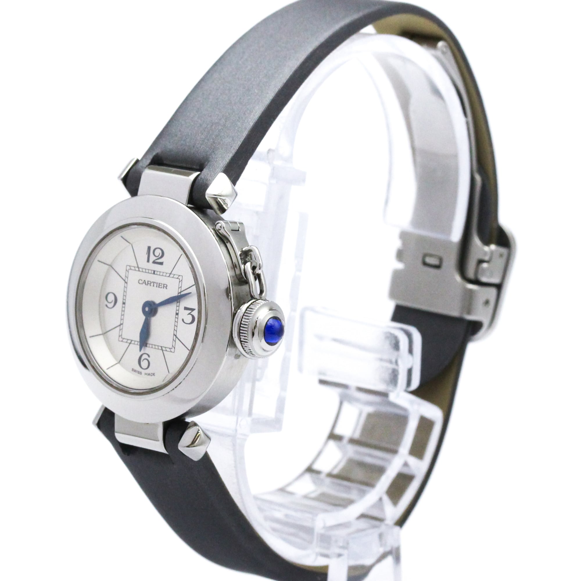 CARTIER Miss Pasha Steel Leather Quartz Ladies W3140025