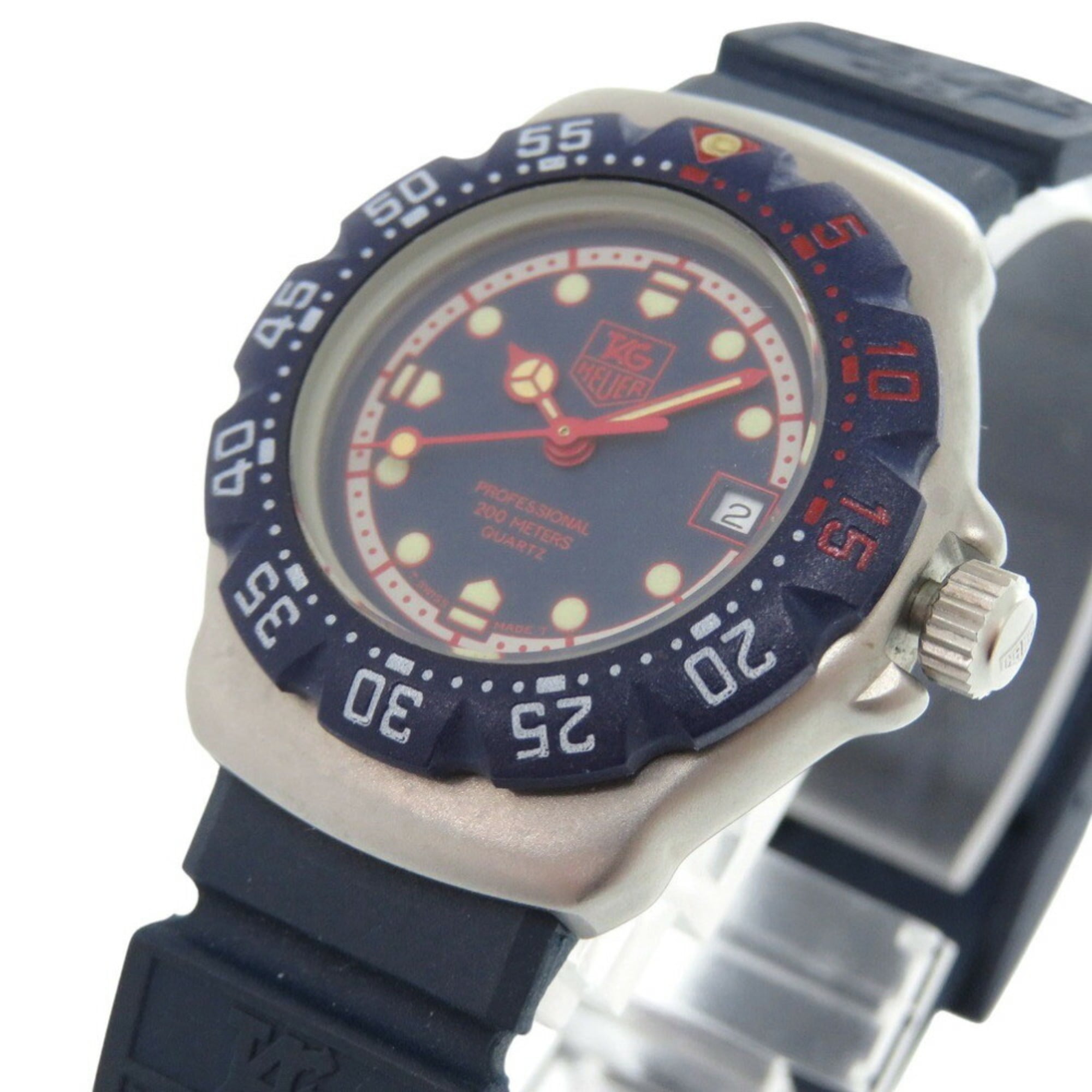 TAG Heuer Formula 1 370.508 Armbanduhr aus Edelstahl mit Kautschukarmband in MarineblauQuarz 1911 HEUER