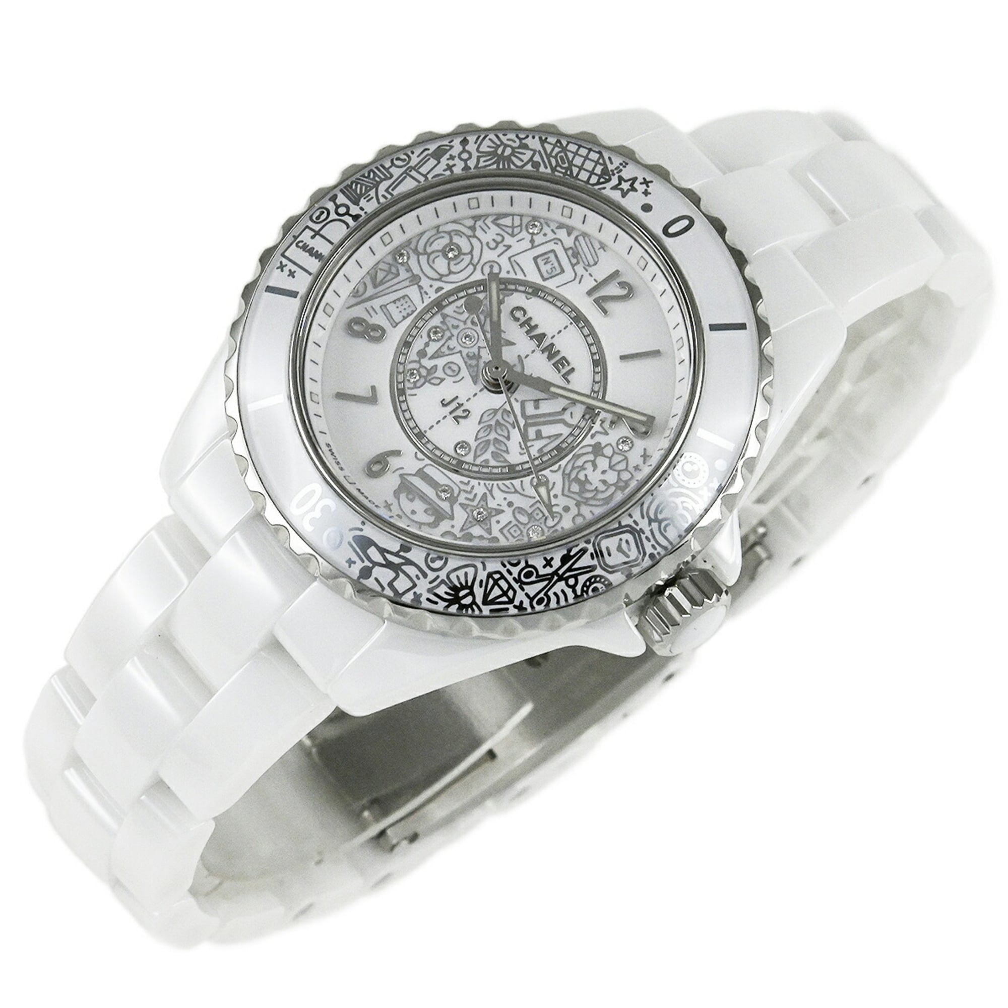 CHANEL J12 33 mm horloge, gelimiteerde editie ter ere van het 20-jarig jubileum, oplage van 2020 stuks, H6477, damesmodel